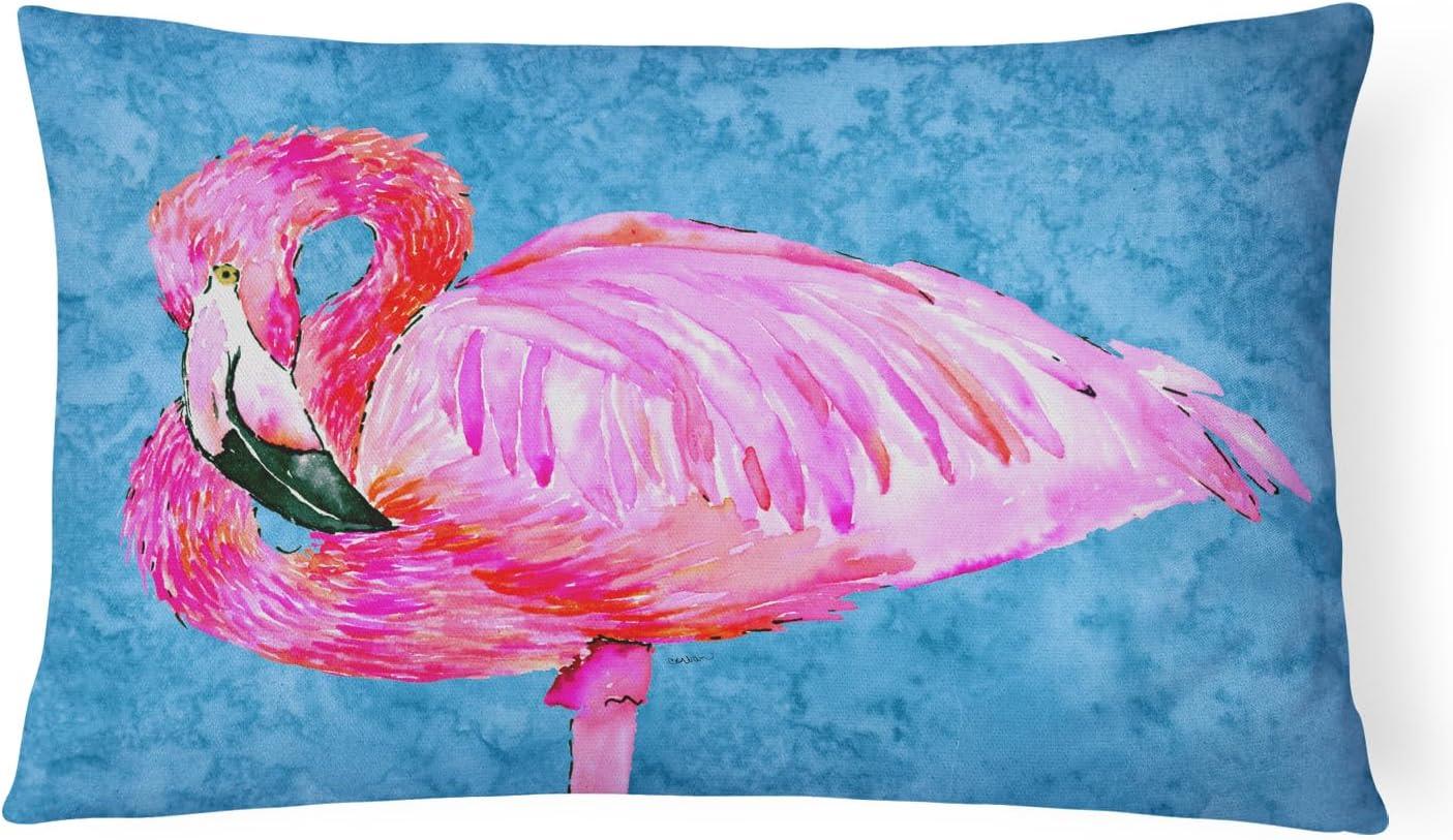 Carolines Treasures 8686PW1216 Flamingo Canvas Fabric Decorative Pillow, 12H x16W, multicolor