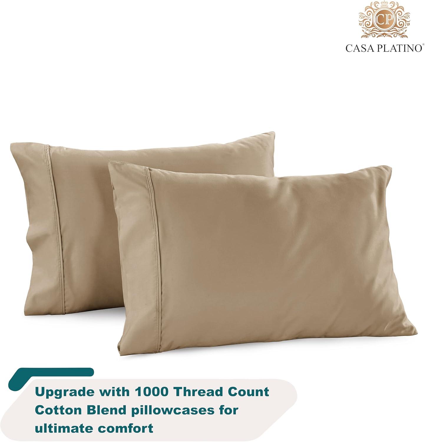 Taupe Queen 1000 Thread Count Cotton Polyester Sheet Set