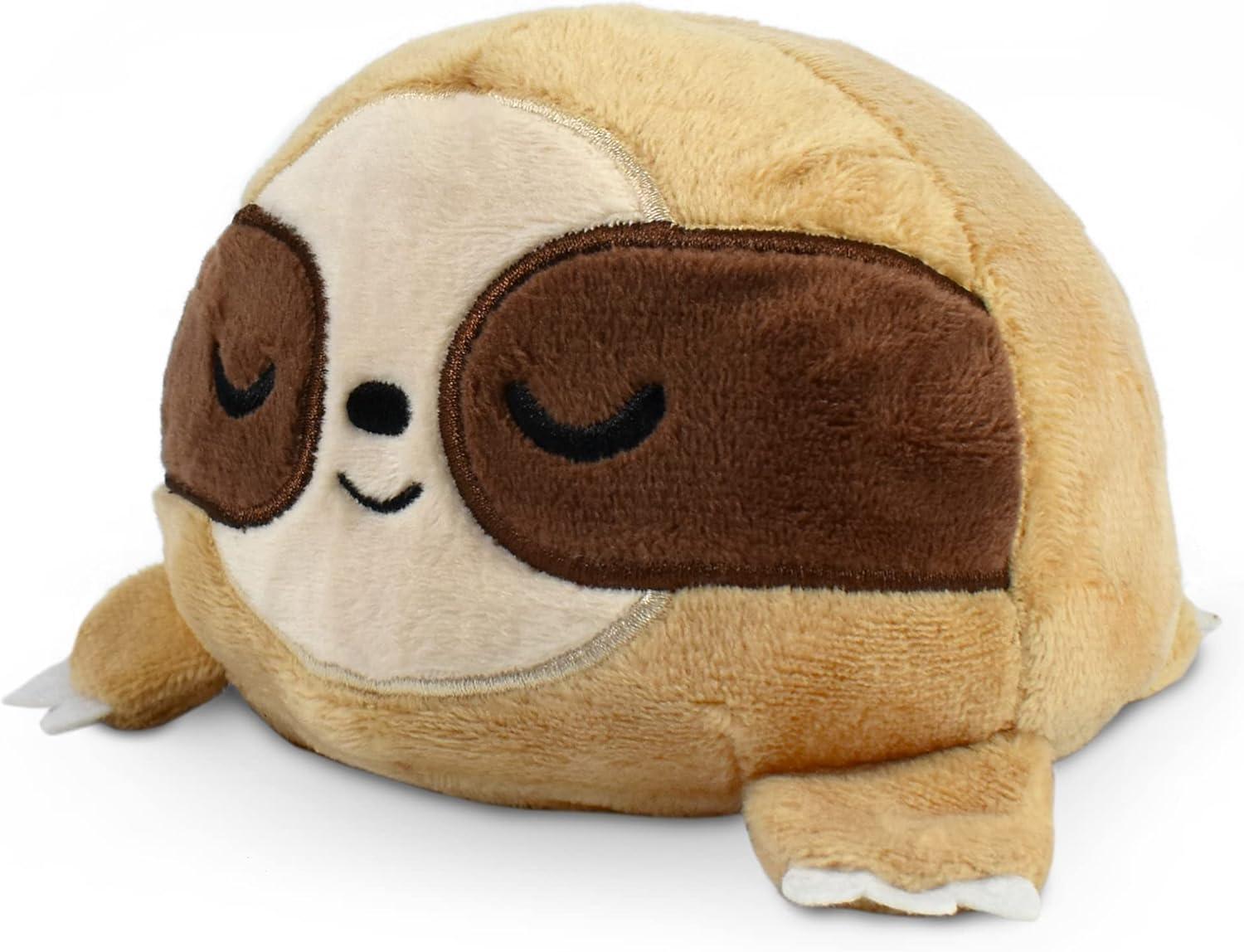 Reversible Brown Plush Sloth Mood Toy