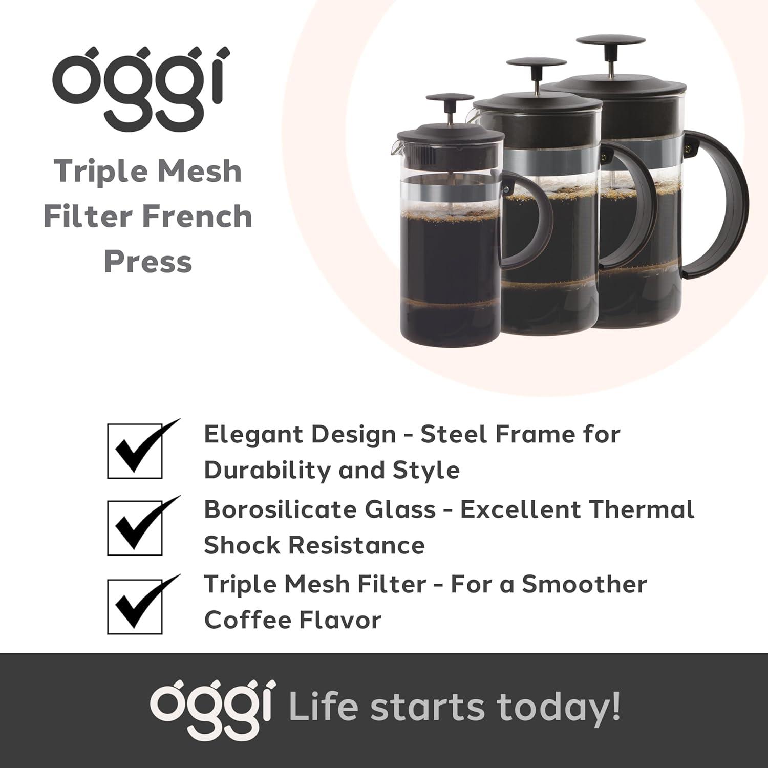OGGI 6647.3 Triple Mesh Filter French Press