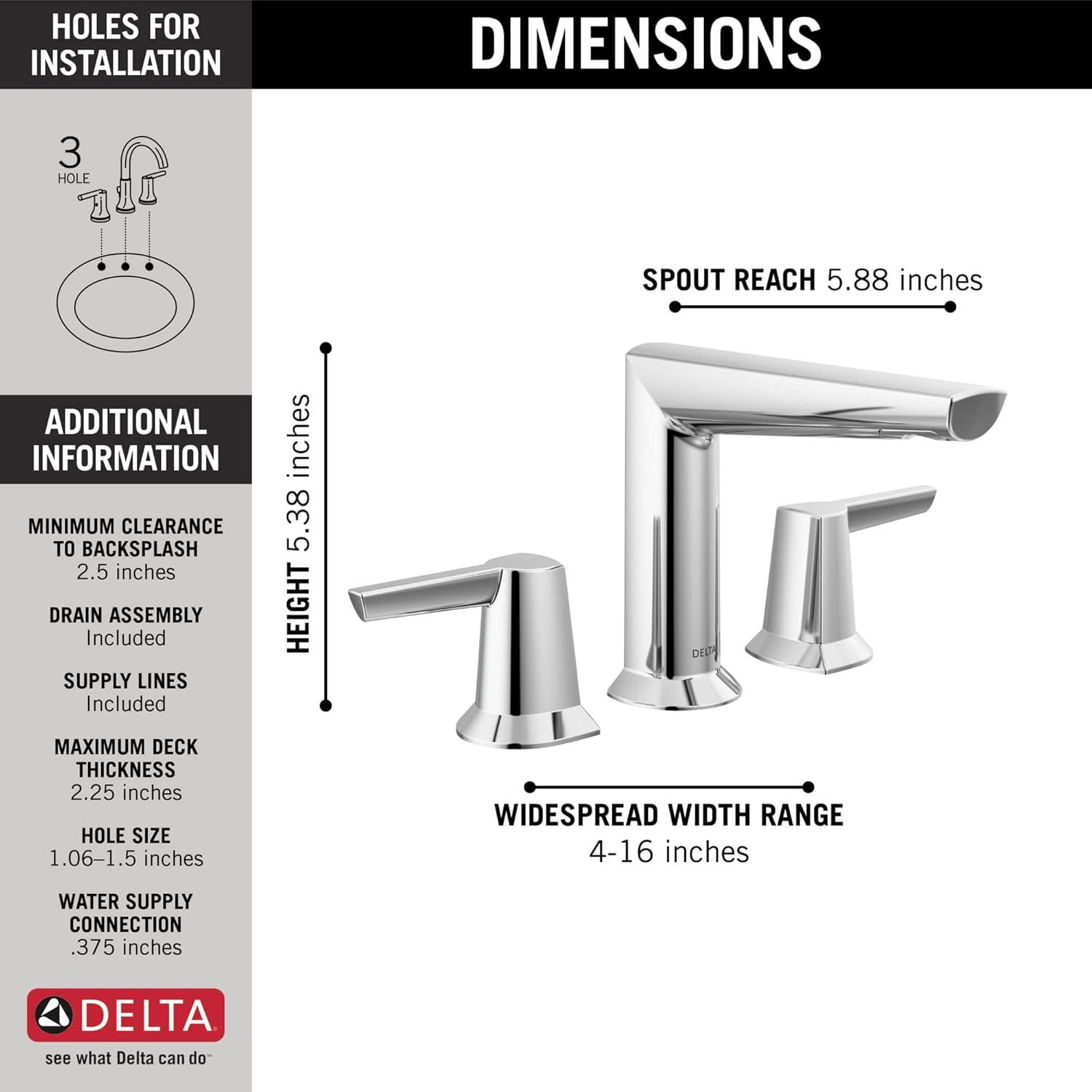 Galeon Widespread Bathroom Faucet with Drain Assembly