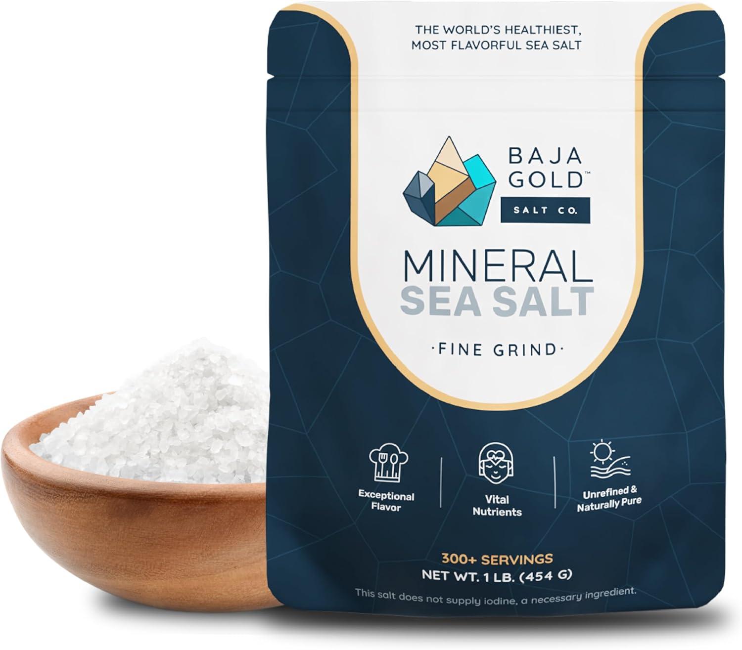 Baja Gold Fine Grind Kosher Mineral Sea Salt, 1 Lb.