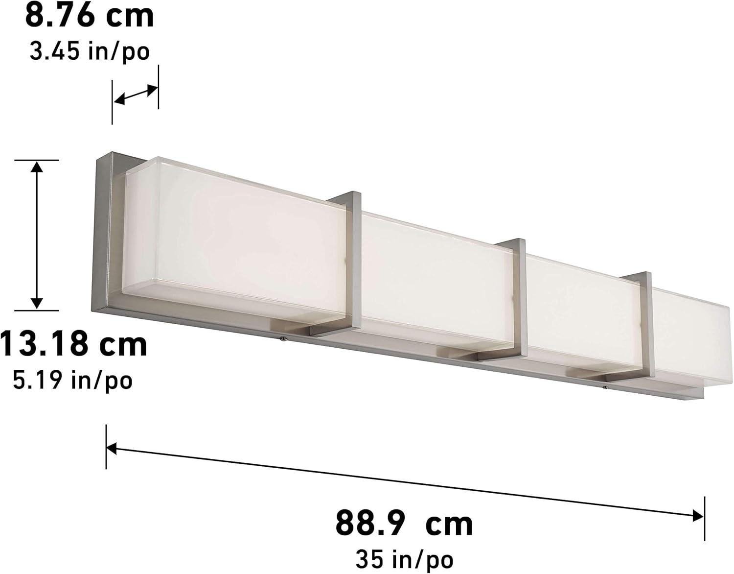 Artika Subway 35 in. 4-Light Stainless Steel Modern Integrated LED Vanity Light Bar