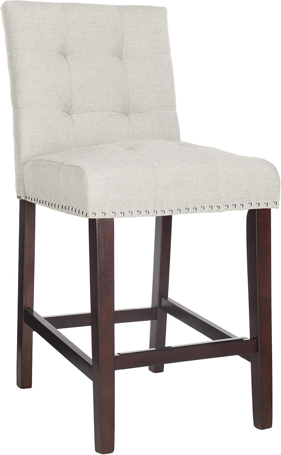 Nikita Counter Stool (Set of 2) - BST6303 - Light Grey/Espresso - Safavieh