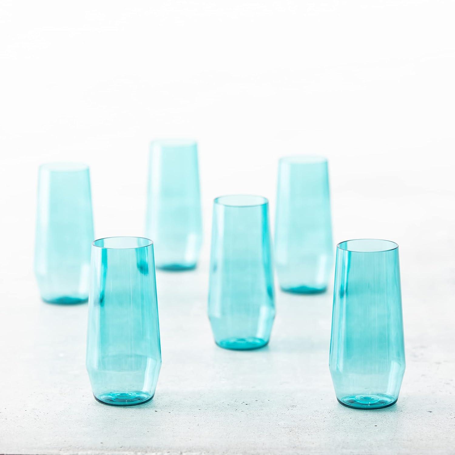 Fortessa Sole Outdoor Shatter Resistant BPA Free Premium Copolyester Plastic Drinkware 6 Pack, Terra Cotta Orange, Stemless Wine Glass (Set of 6)