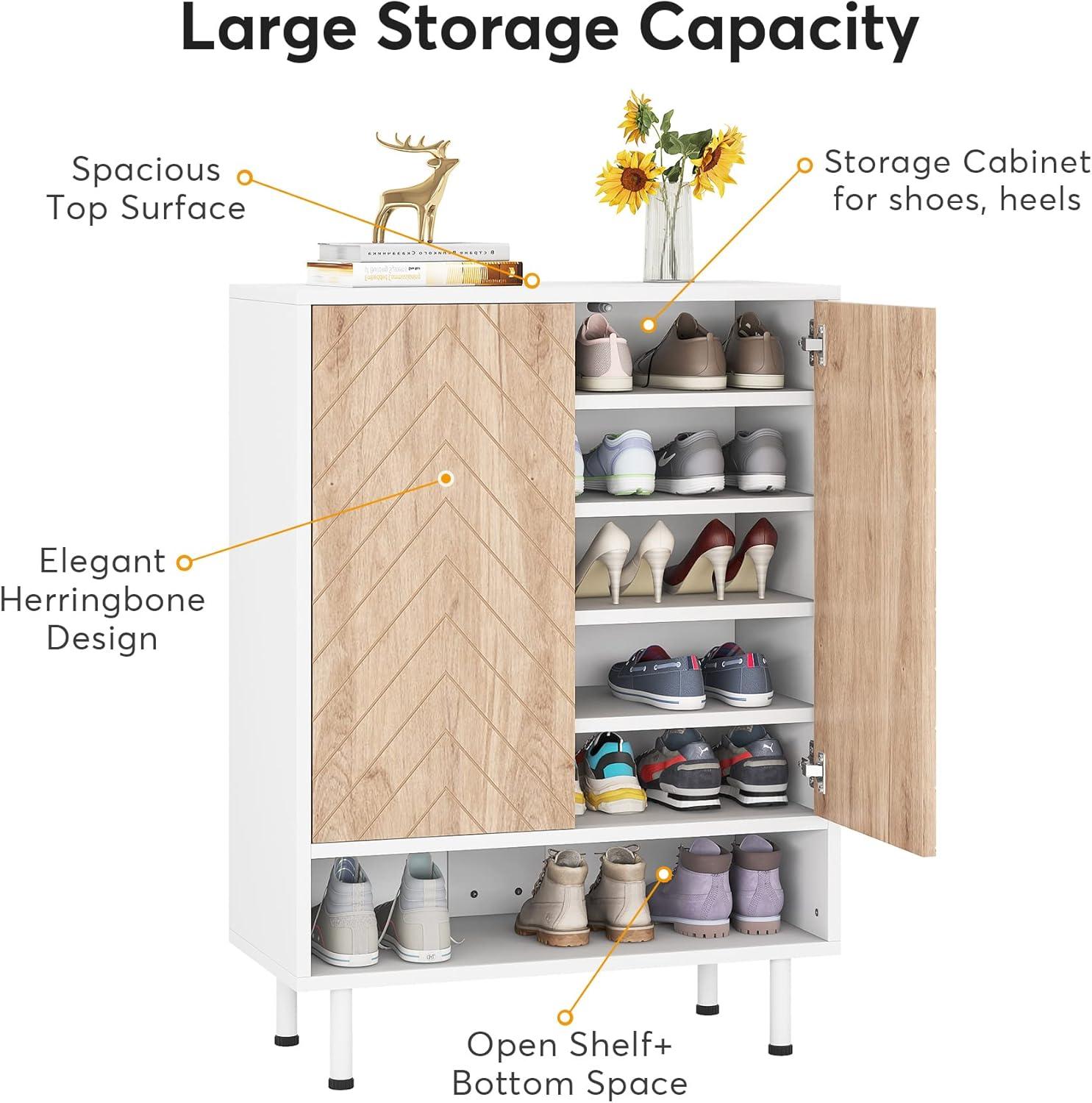 18 Pair Shoe Cabinet Shoe Rack Organizer Cabinet with Door