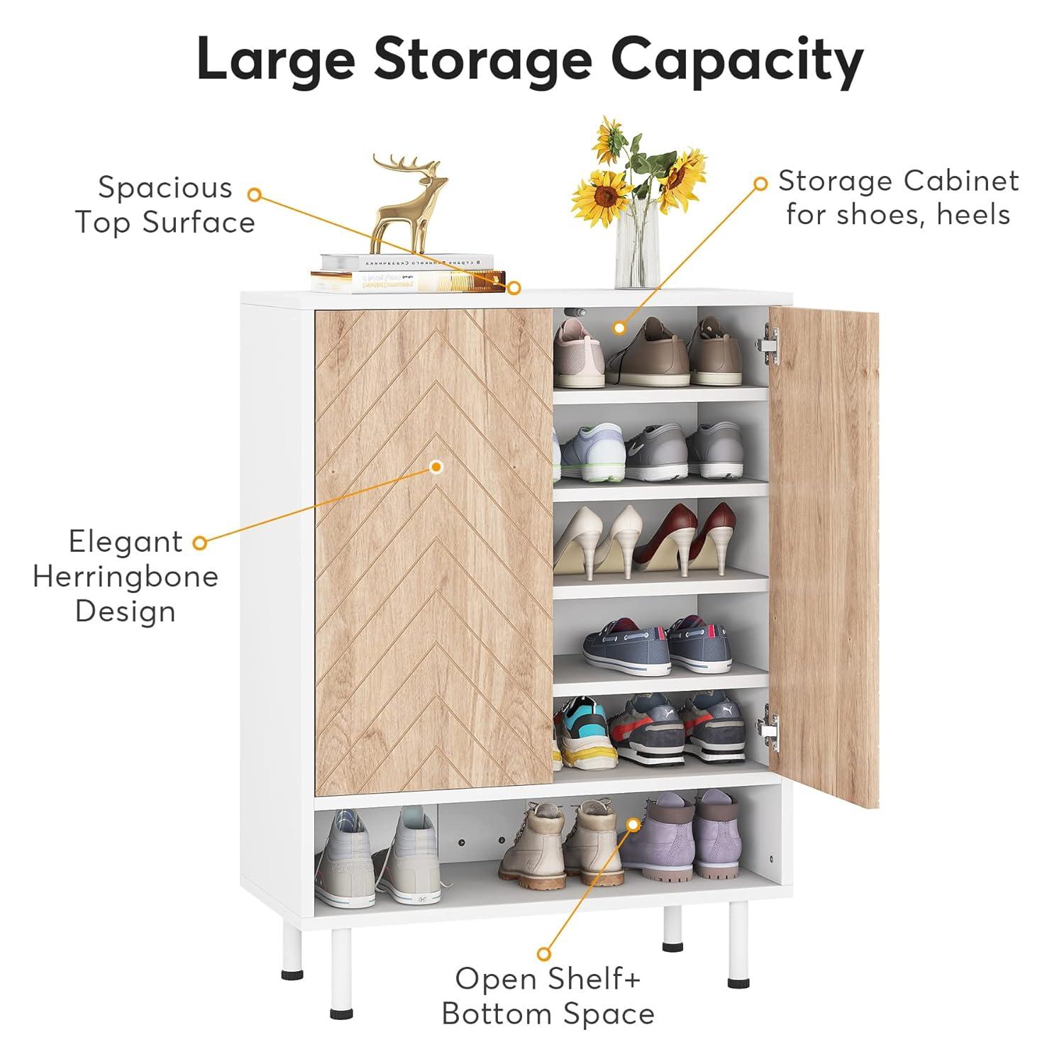 18 Pair Shoe Cabinet Shoe Rack Organizer Cabinet with Door