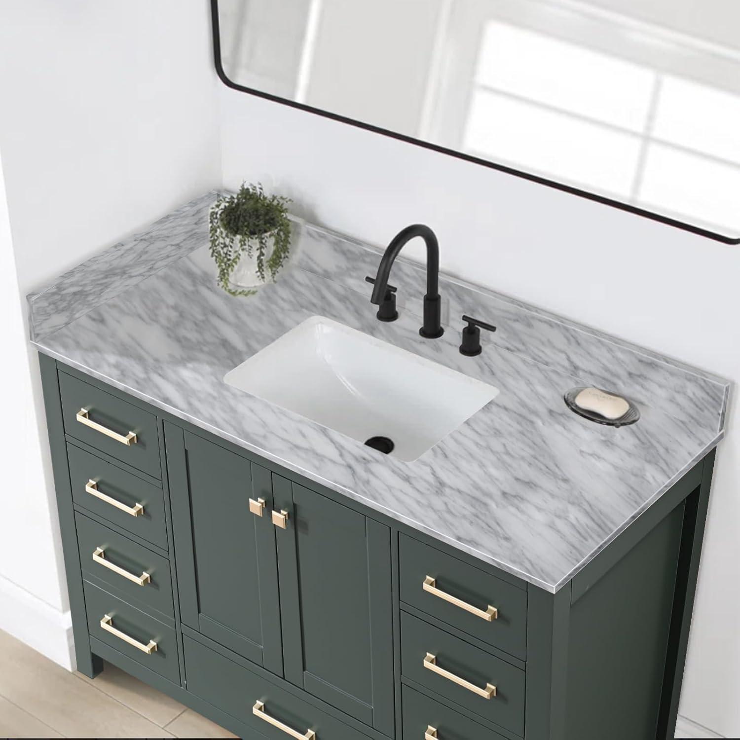 21 Inch Carrara White Marble Bathroom Vanity Side Splash