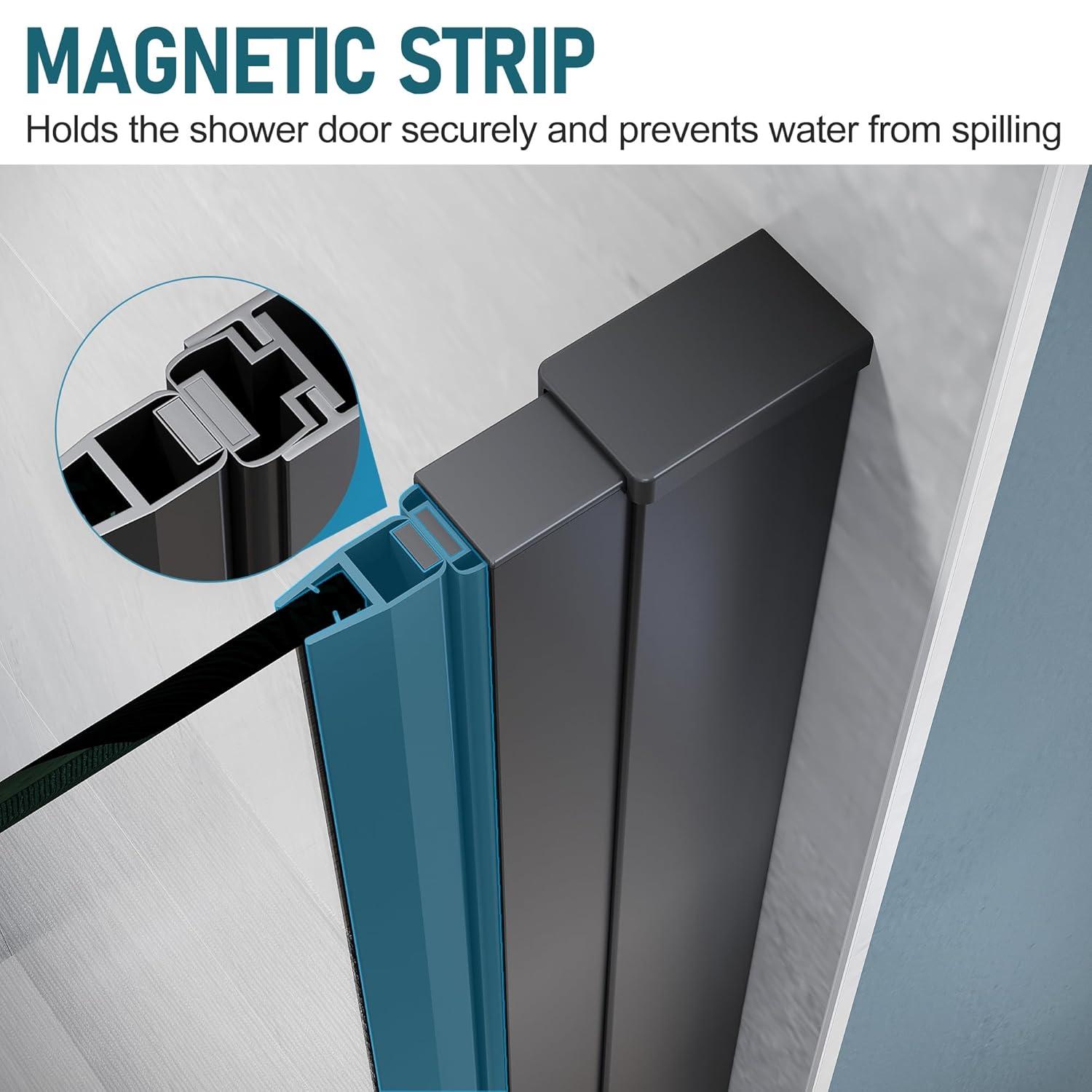 Sarlai 30 - 31 3/8" W x 72" H BiFold Frameless Glass Shower Door with Clear Tempered Glass S-SD3072BF-CH