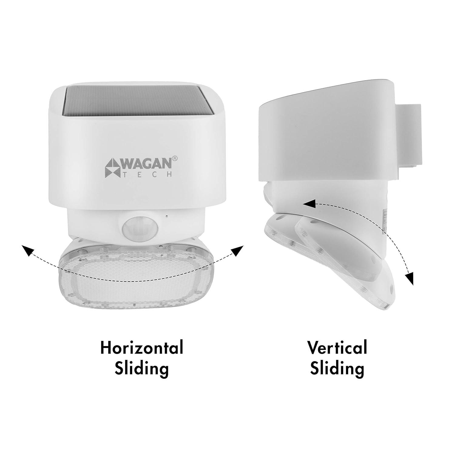 Wagan 1 - Head LED Solar Powered Dusk to Dawn Outdoor Security Wall Pack with Motion Sensor