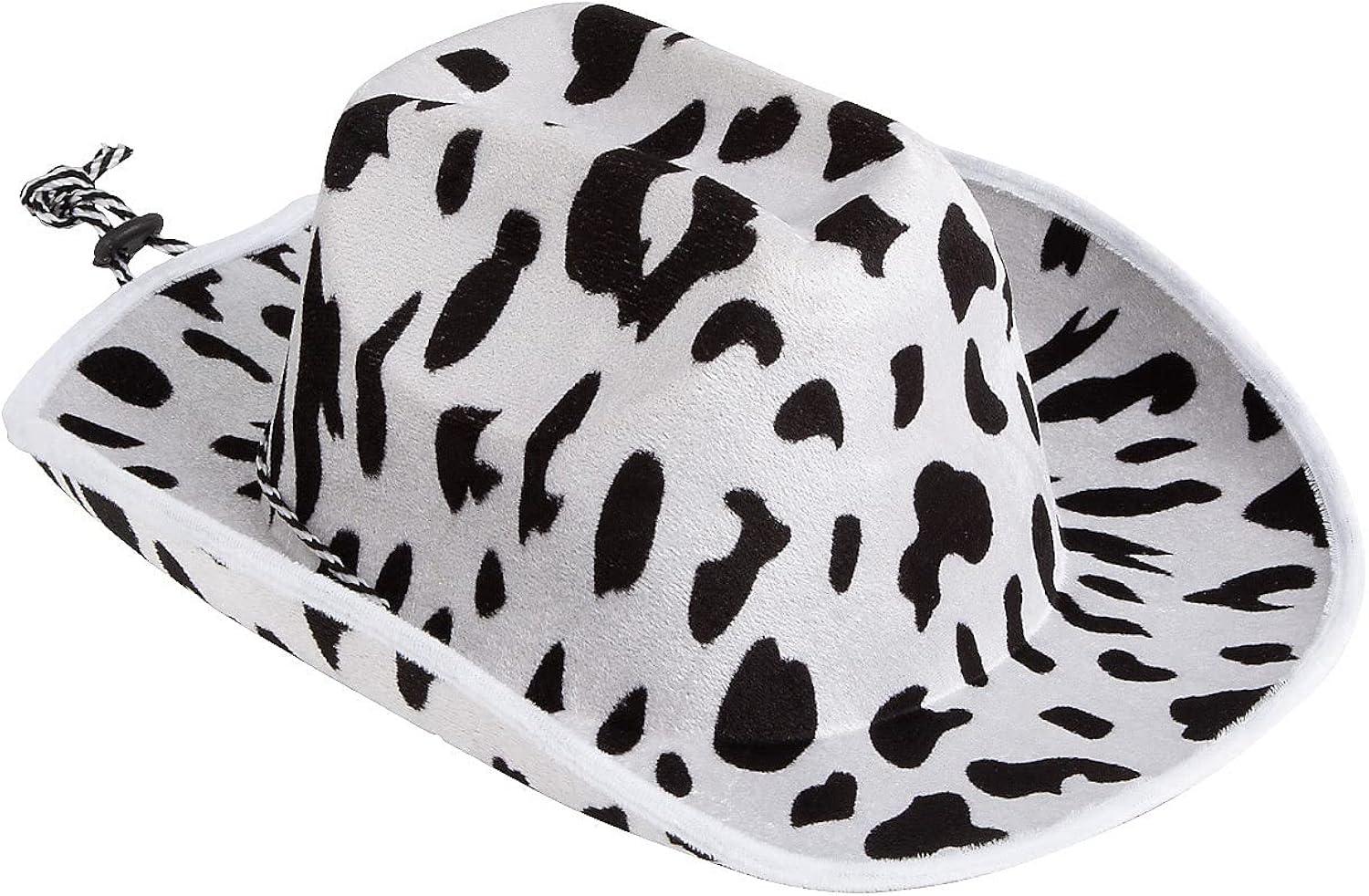 Fun Express Adult Cow Print Cowboy Hats – Perfect for Western -Themed Parties Costume Events Rodeos and More – Fun and Unique Party Accessories for Celebrations Fairs – Black and White – 12 Pieces