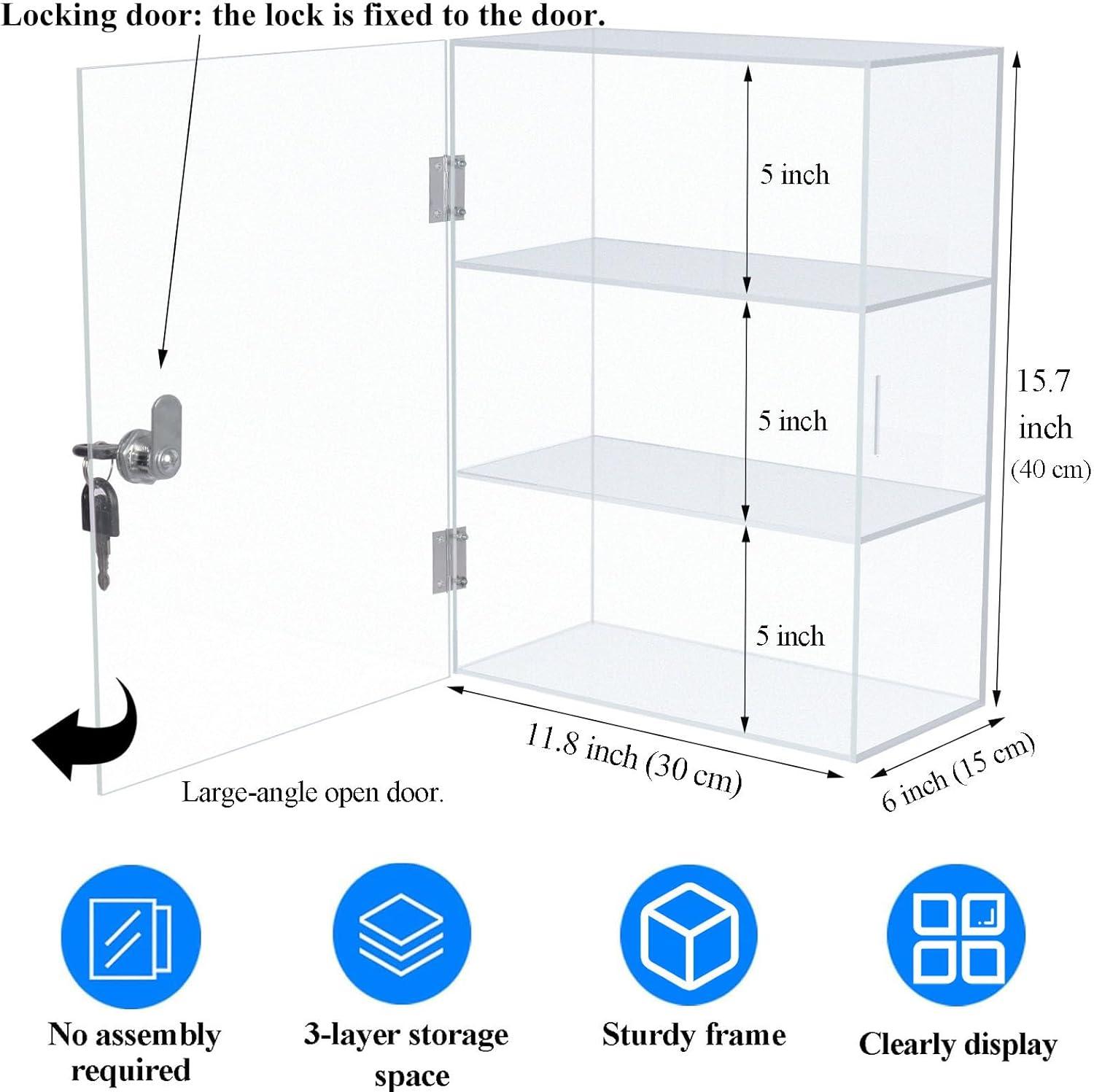 Azar Displays Acrylic Lockbox Countertop Display Case 14" wide