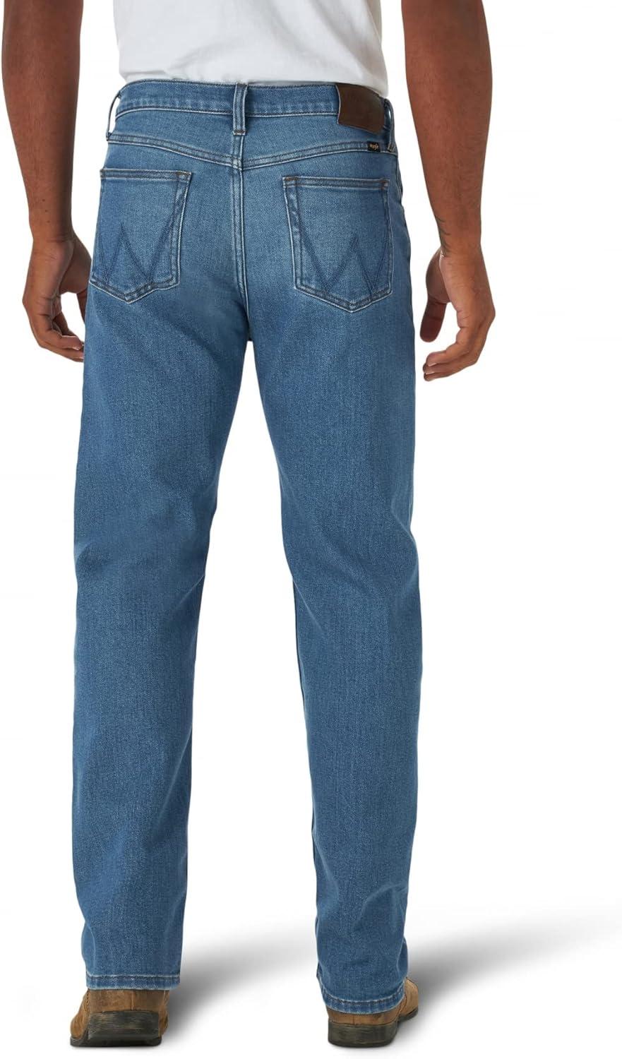 Men's Light Blue Cotton Blend Straight Leg Jeans