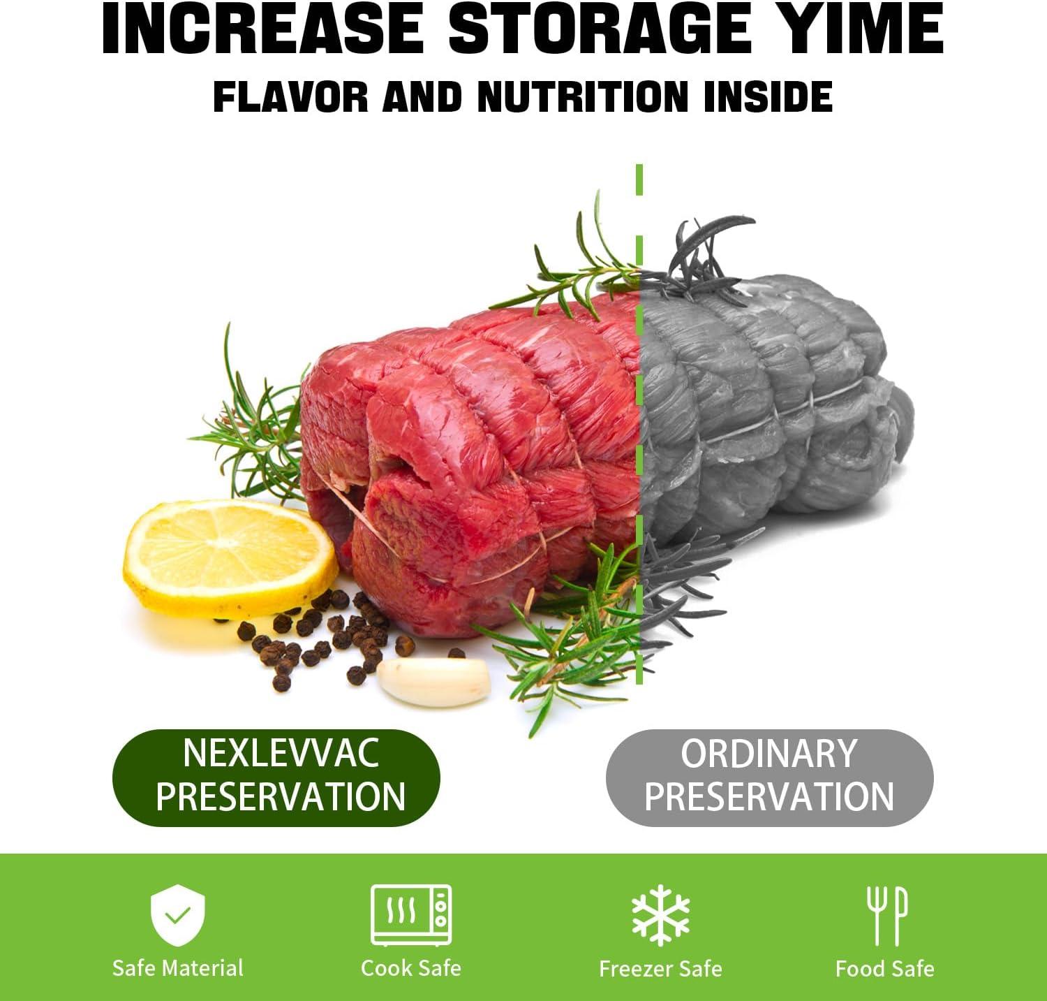 Syntus Vacuum Sealer Bags, 2 Rolls 8" x 50' Commercial Grade Bag Rolls, BPA Free Food Vac Bags for Storage, Meal Prep or Sous Vide