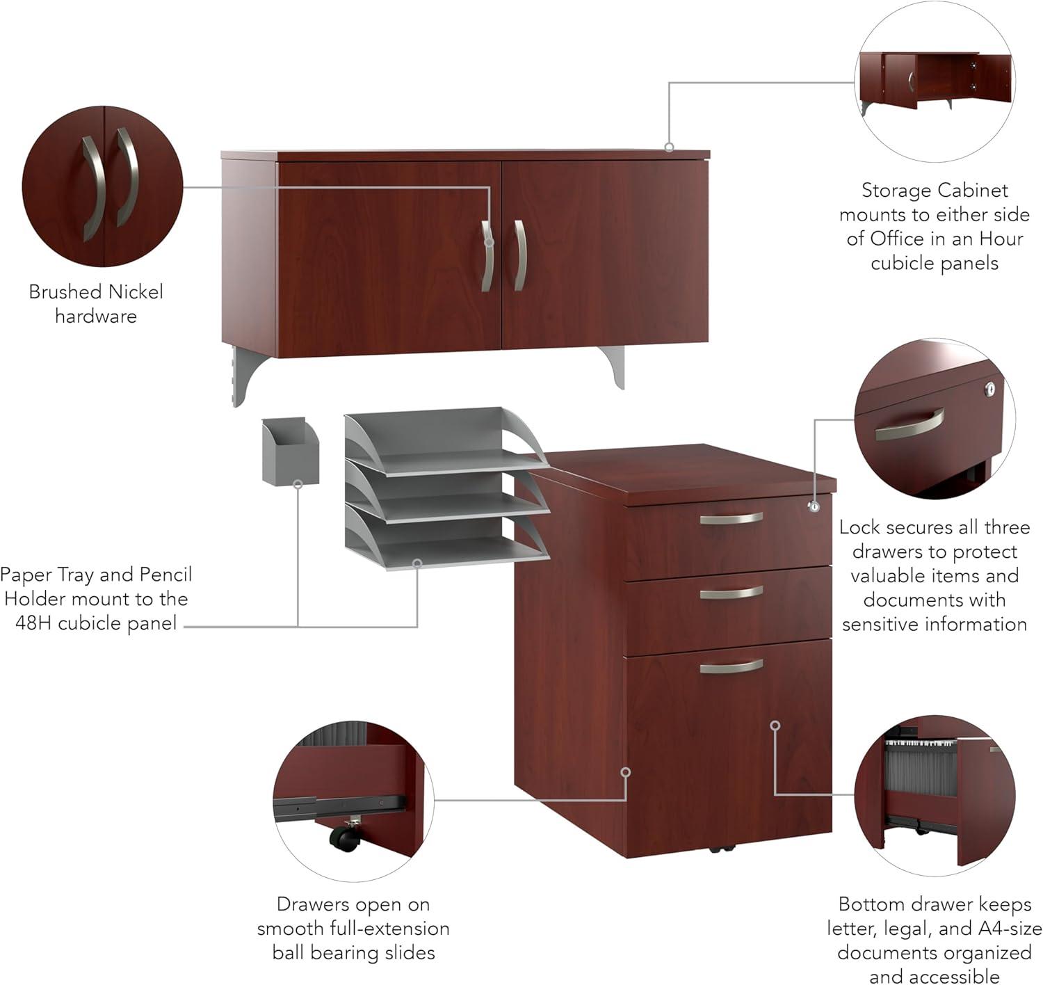 Bush Business Furniture Office In An Hour 3 -Drawer File Cabinet & Accessory Kit