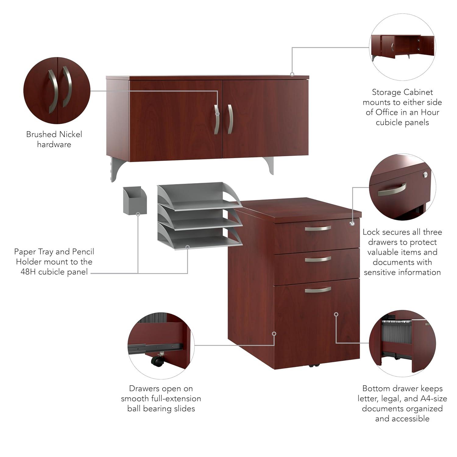 Bush Business Furniture Office In An Hour 3 -Drawer File Cabinet & Accessory Kit