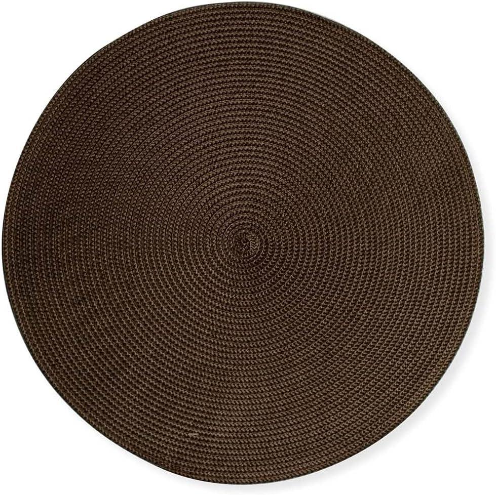 tagltd Round Woven Chocolate Placemat Set of 4
