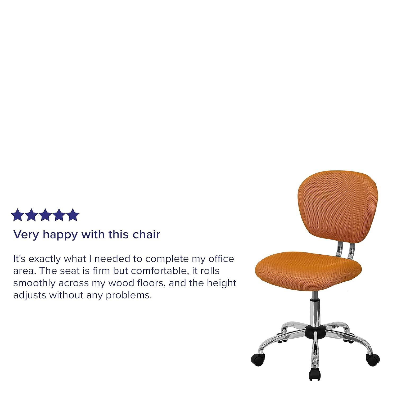 BizChair Mid-Back Orange Mesh Padded Swivel Task Office Chair with Chrome Base