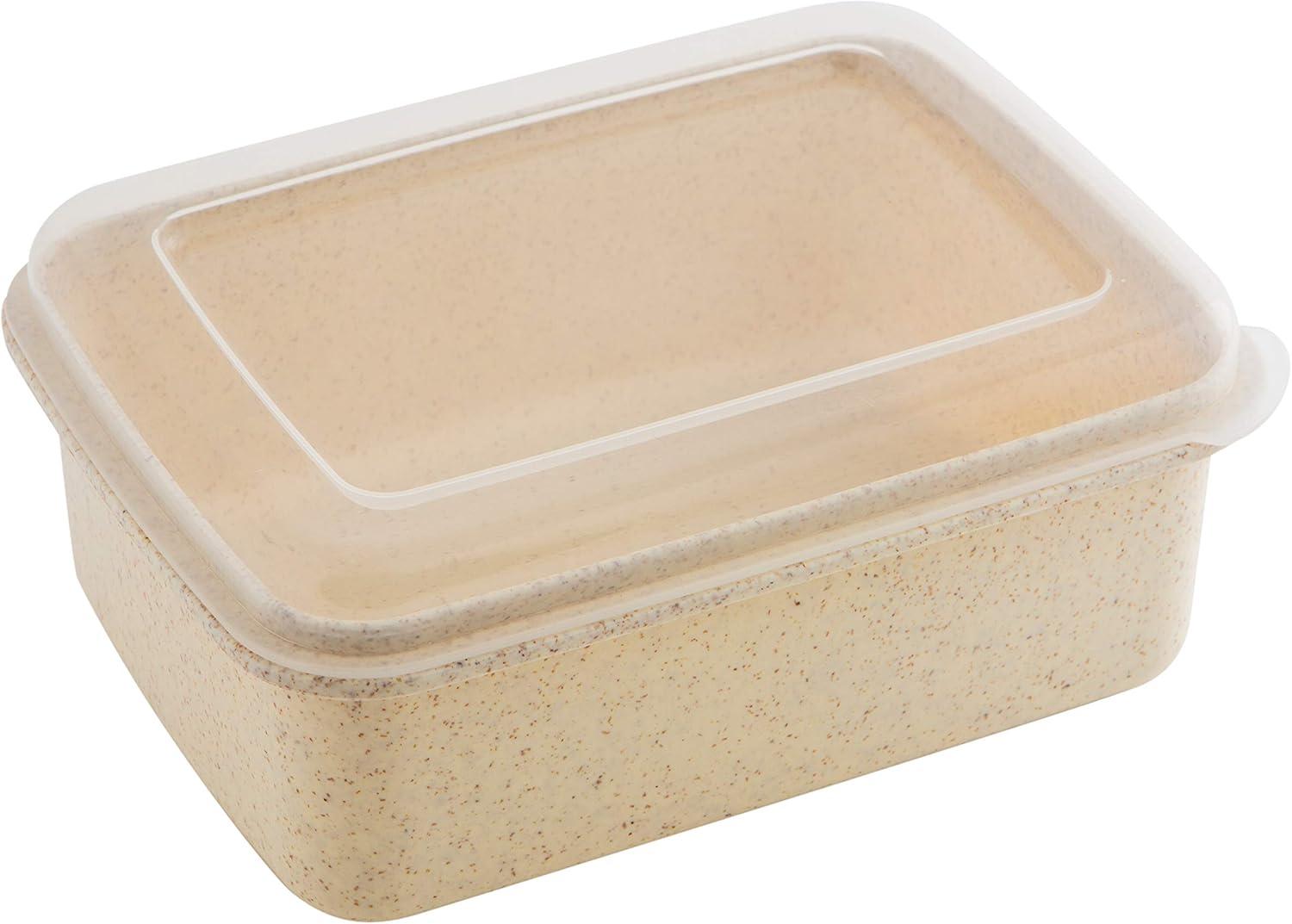 Simplify 6 Piece Natural Plastic Food Storage Containers, Beige