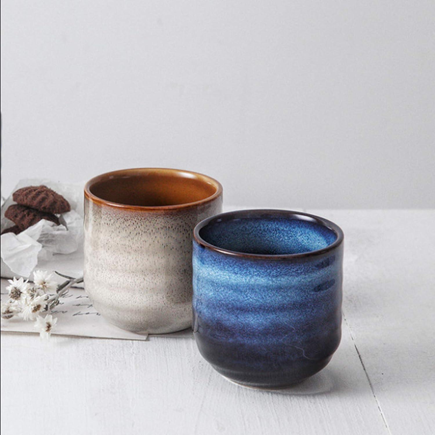 Japanese Style Ceramic Tea and Coffee Cup Set, 6.76 oz, Multicolor