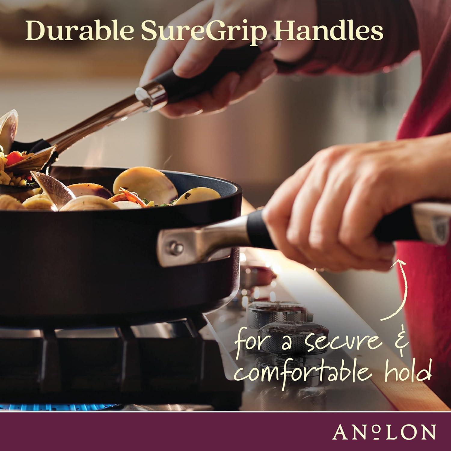 Anolon Advanced Home Hard-Anodized Nonstick Wide Stockpot With Lid, 7.5 Quart