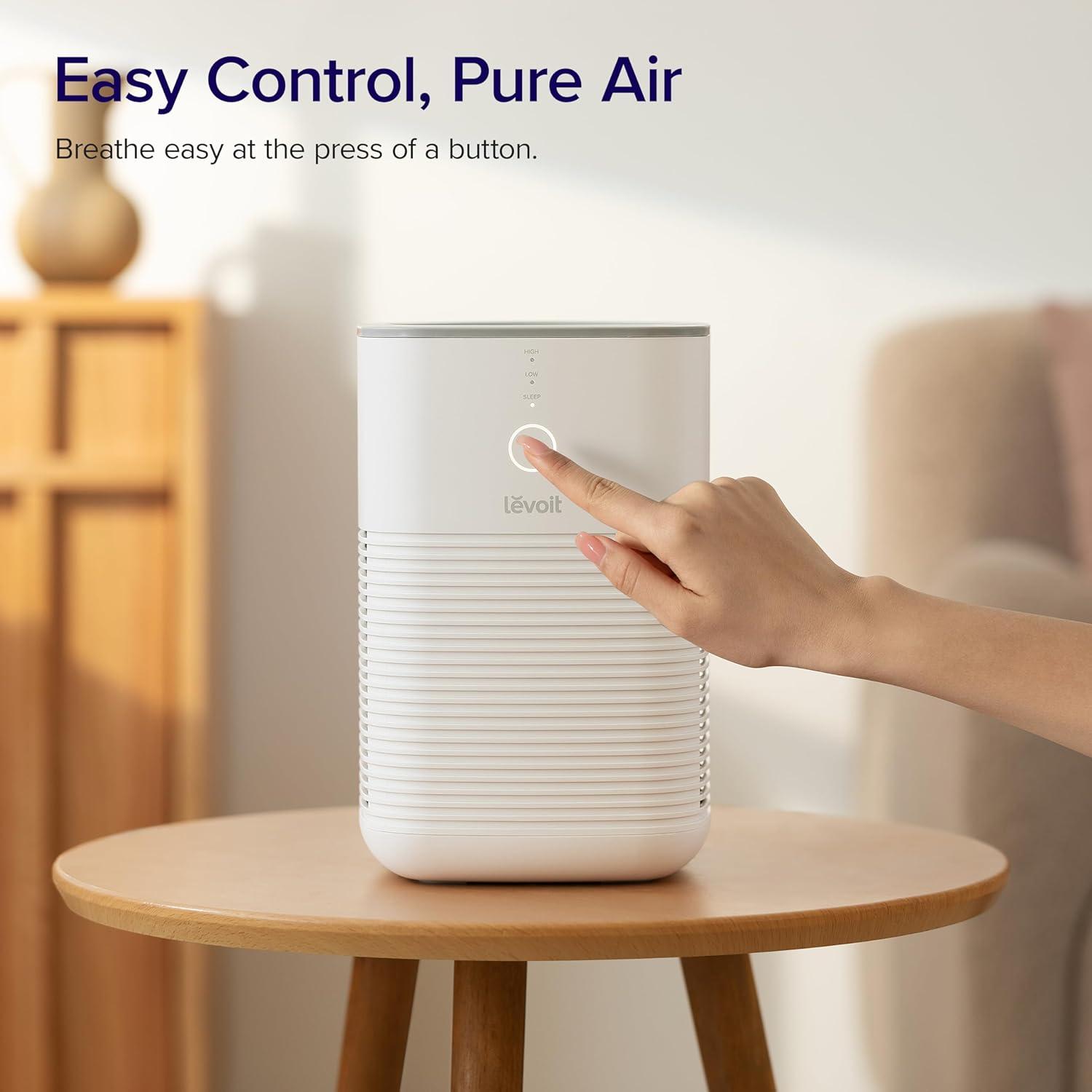 White Compact Dual-Filter Air Purifier with Aroma Pad