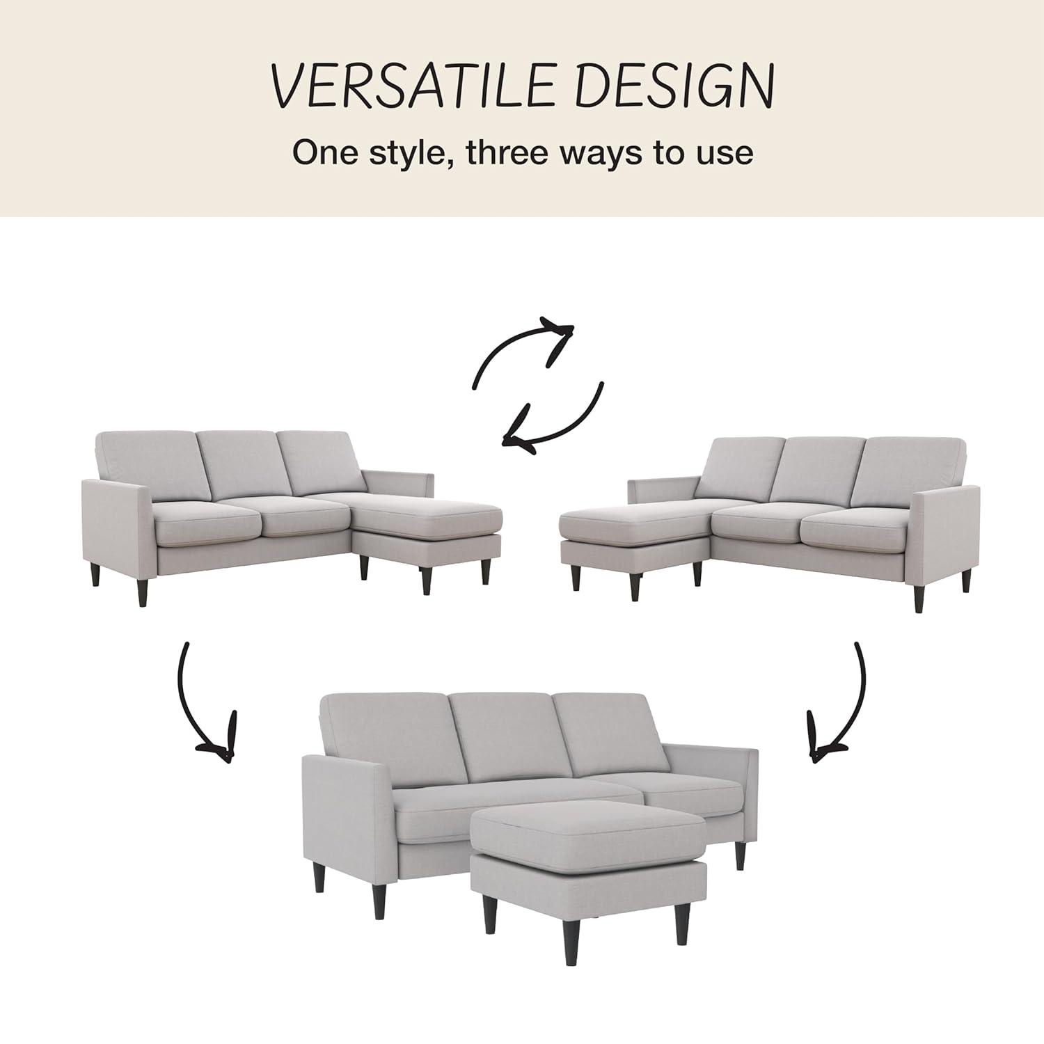 Winston 81.5" Wide Reversible Sofa & Chaise with Ottoman