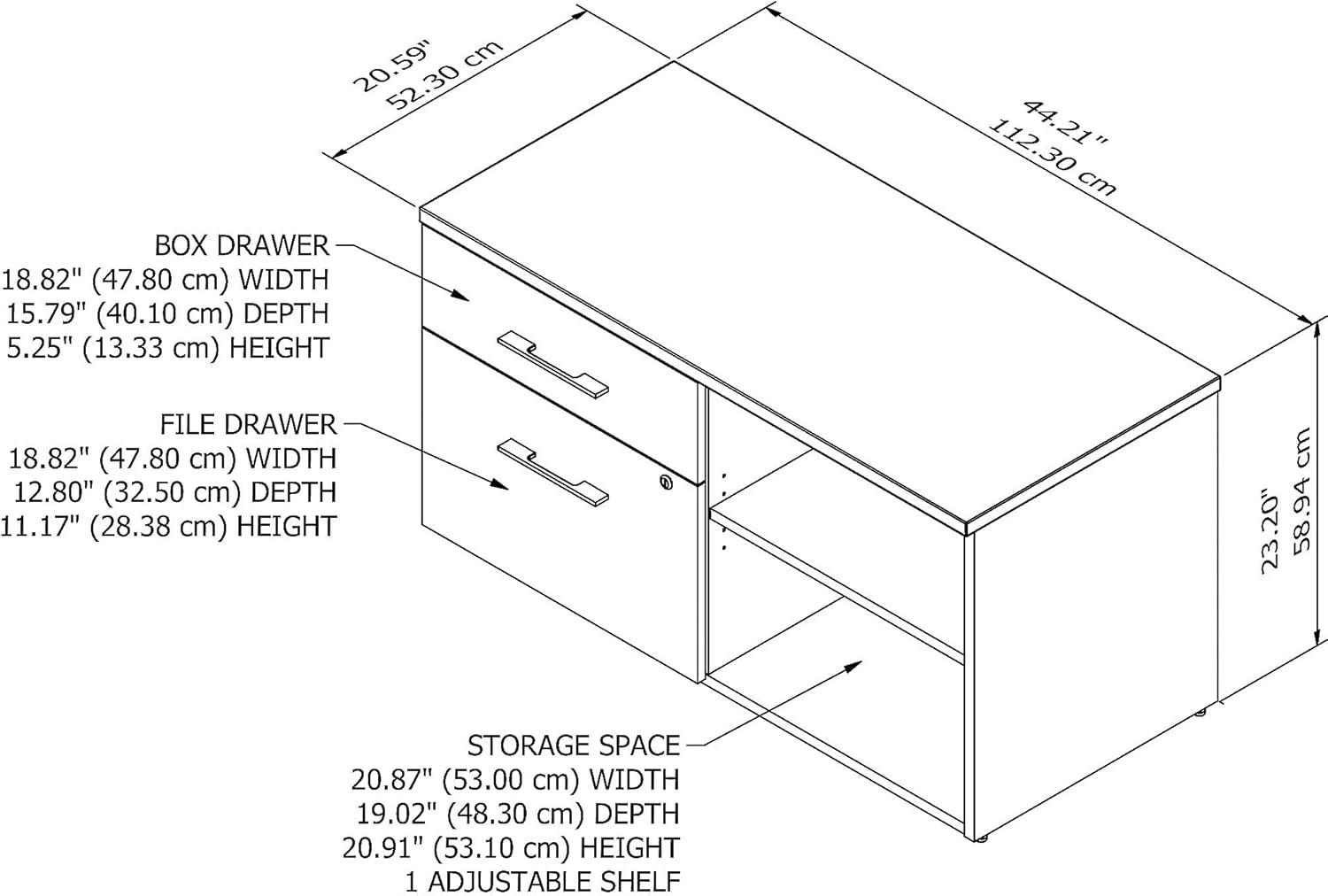 Office 500 44.21'' Wide Filing Storage Cabinet