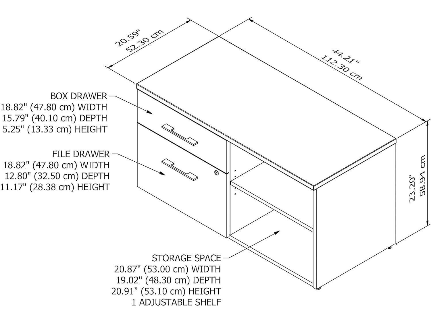 Office 500 44.21'' Wide 2 - Drawer Filing Storage Cabinet