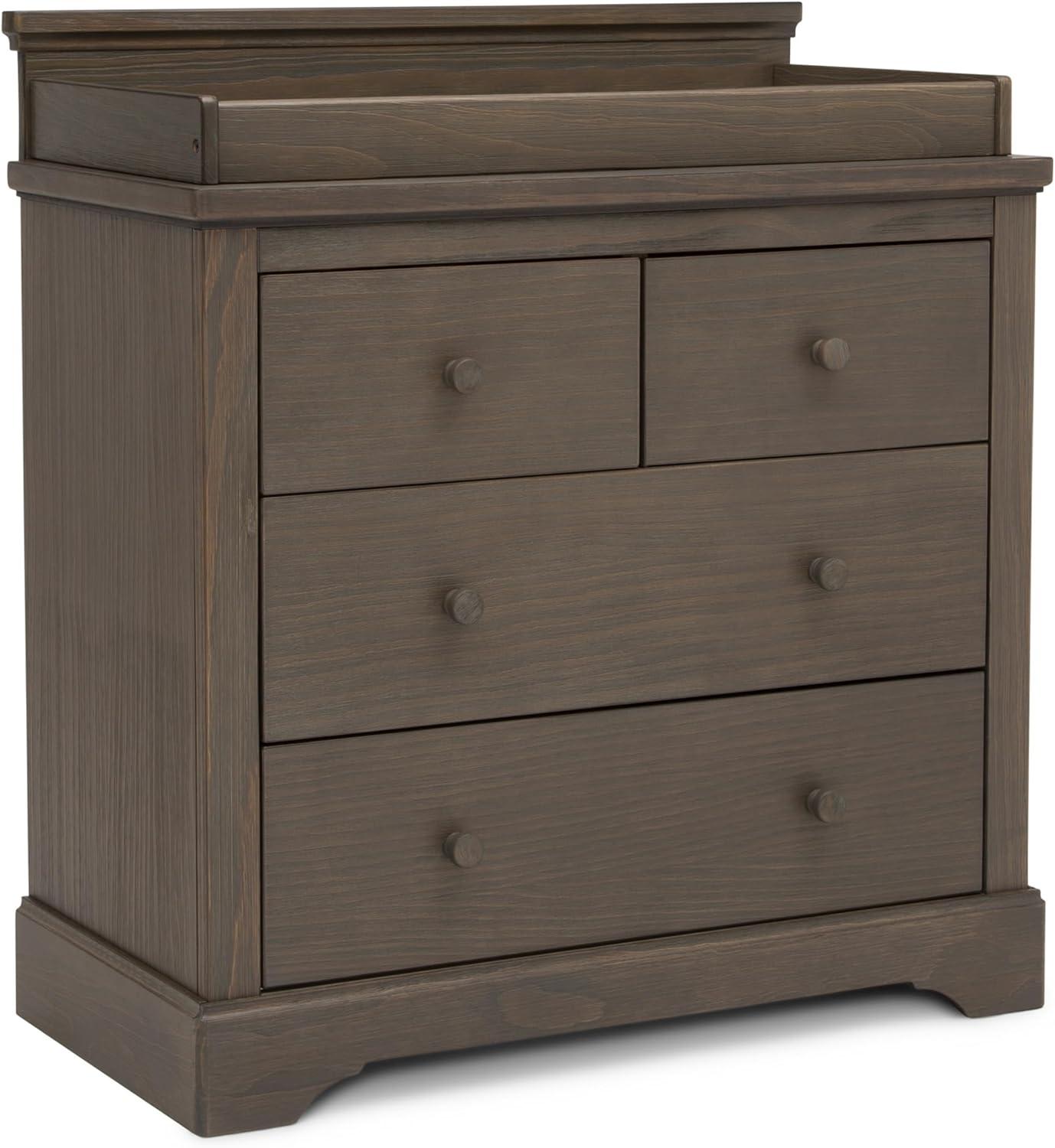 Simmons Kids' Paloma 4 Drawer Dresser with Changing Top and Interlocking Drawers - Rustic Gray