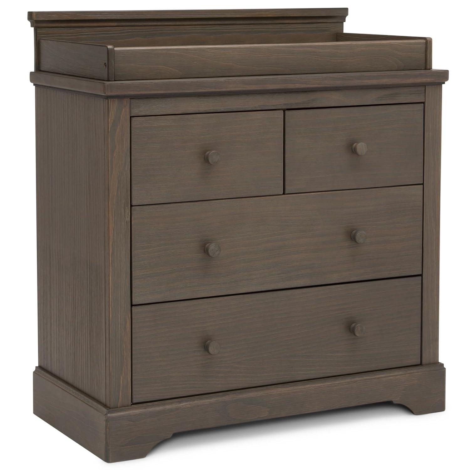 Simmons Kids' Paloma 4 Drawer Dresser with Changing Top and Interlocking Drawers - Rustic Gray
