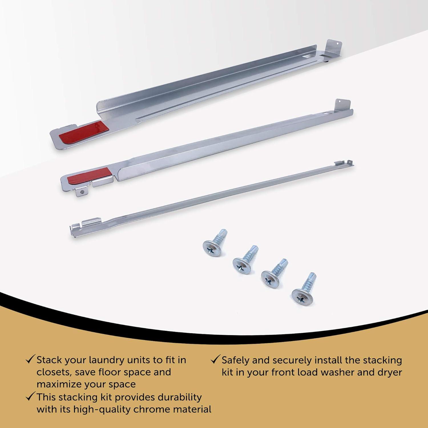 KSTK1 27-inch Laundry Stacking Kit Replacement for LG Washer Dryer Stacking Kit KSTK1 by Blutoget - Solid Metal with Chrome Coated - WSTK1 KSTK1 Lg Stacking Kit 27