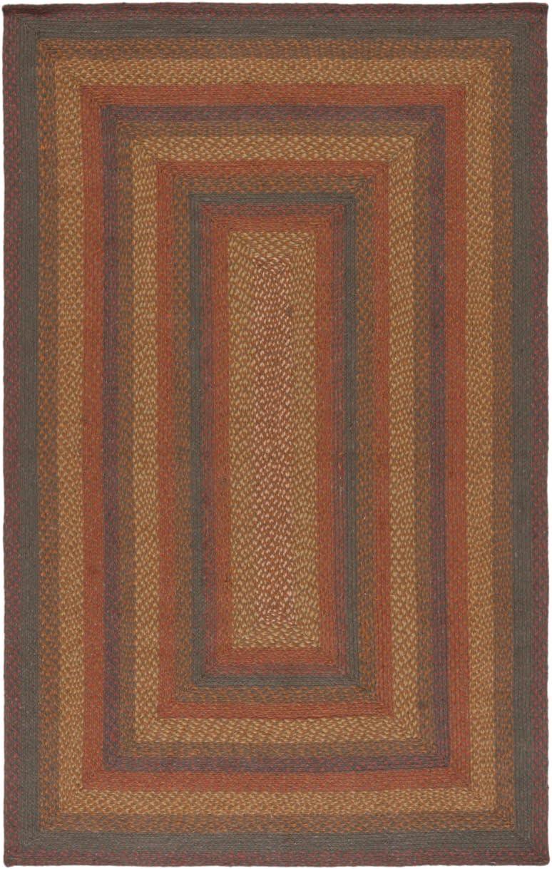 SAFAVIEH Braided Dorinda Color Bordered Area Rug, Green/Rust, 5' x 8'