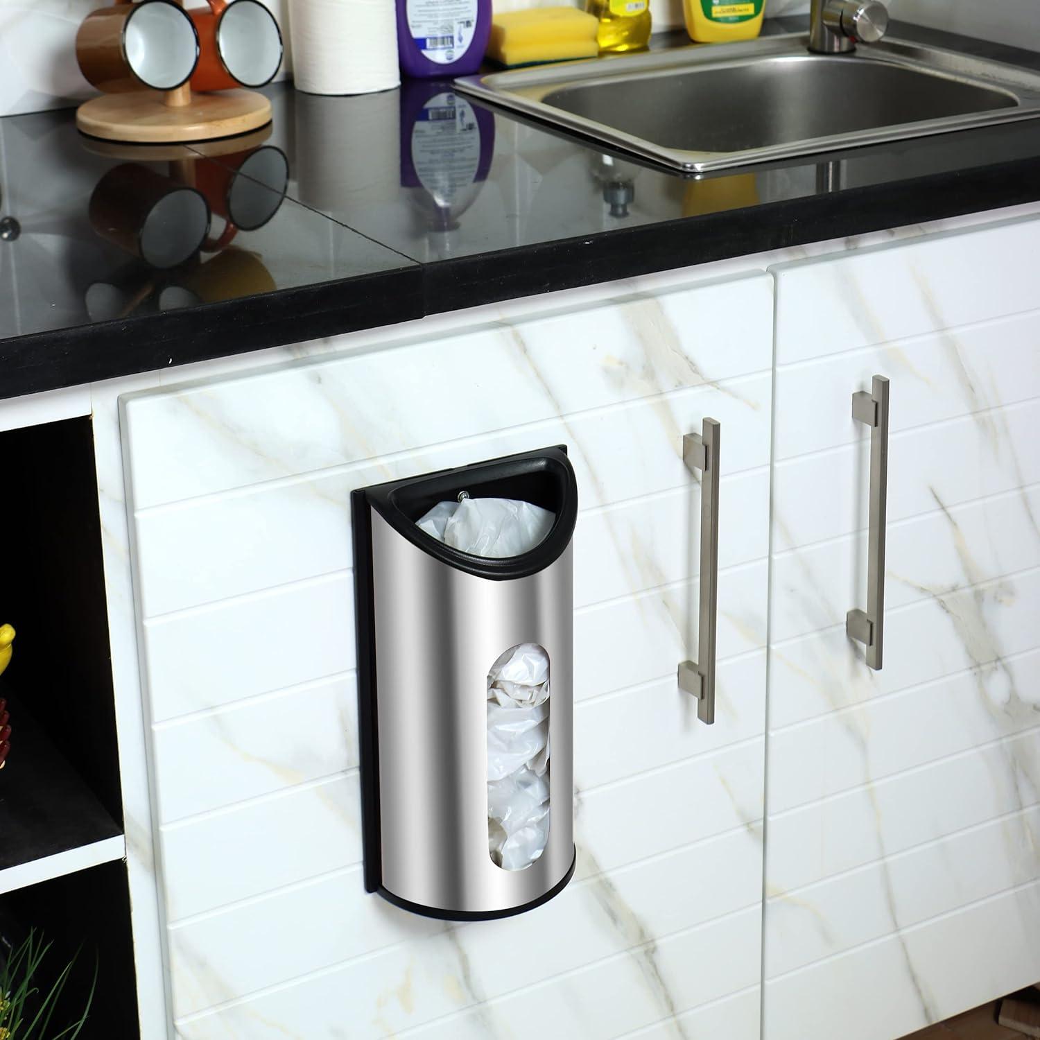 Stainless Steel Wall Mount Kitchen Bag Holder and Dispenser