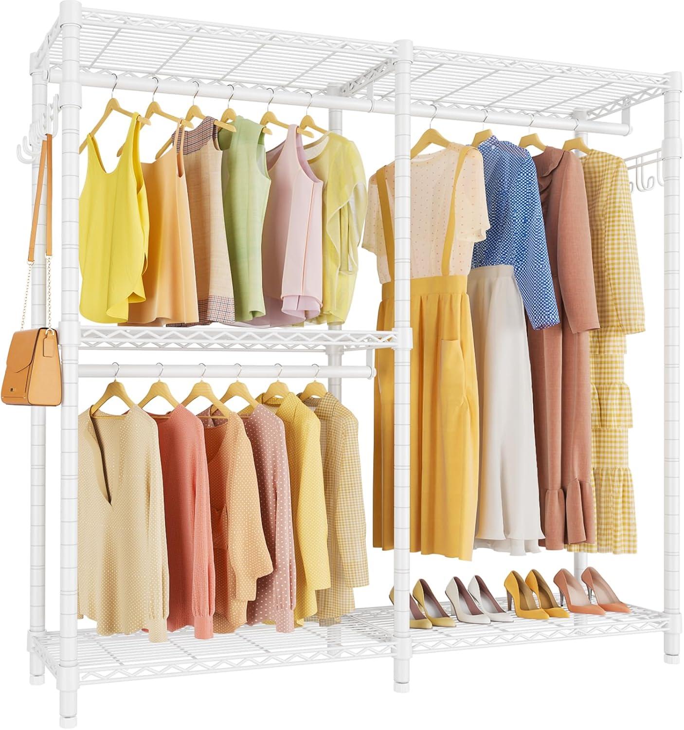 White Heavy Duty Freestanding Wire Closet Organizer