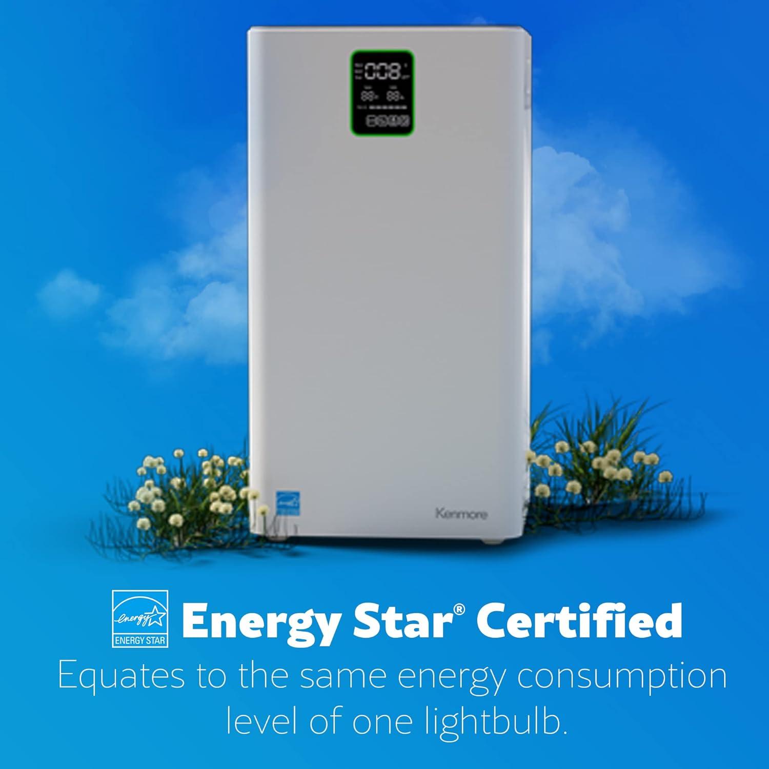 Kenmore PM3020, 1500 Sq Ft H13 True HEPA Air Purifier, 3-Stage Filtration System