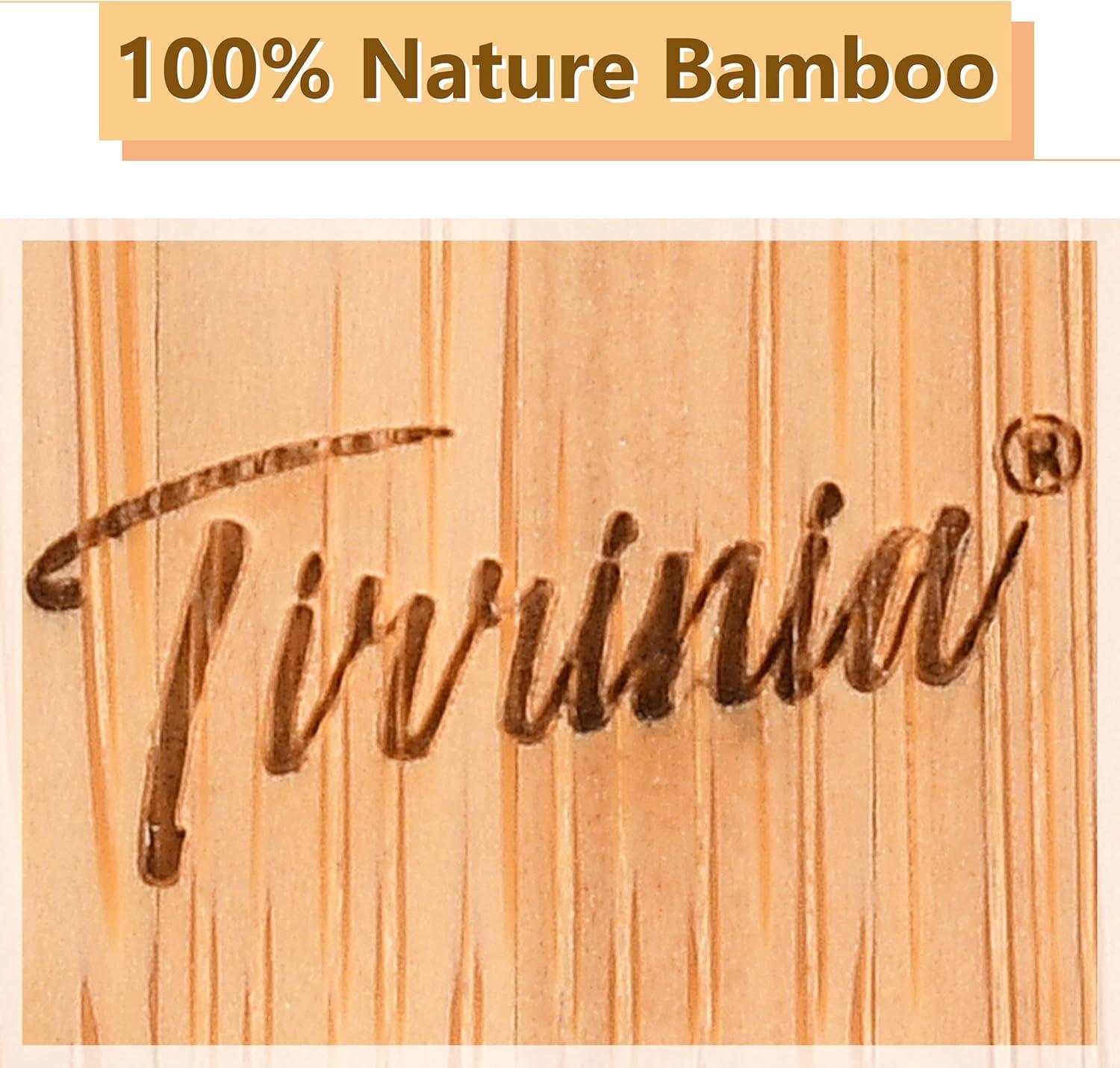 Tirrinia Bamboo Wine Picnic Table, Ideal Wine Lover Gift, Large Folding Portable Outdoor Snack & Cheese Tray for Concerts at Park, Beach