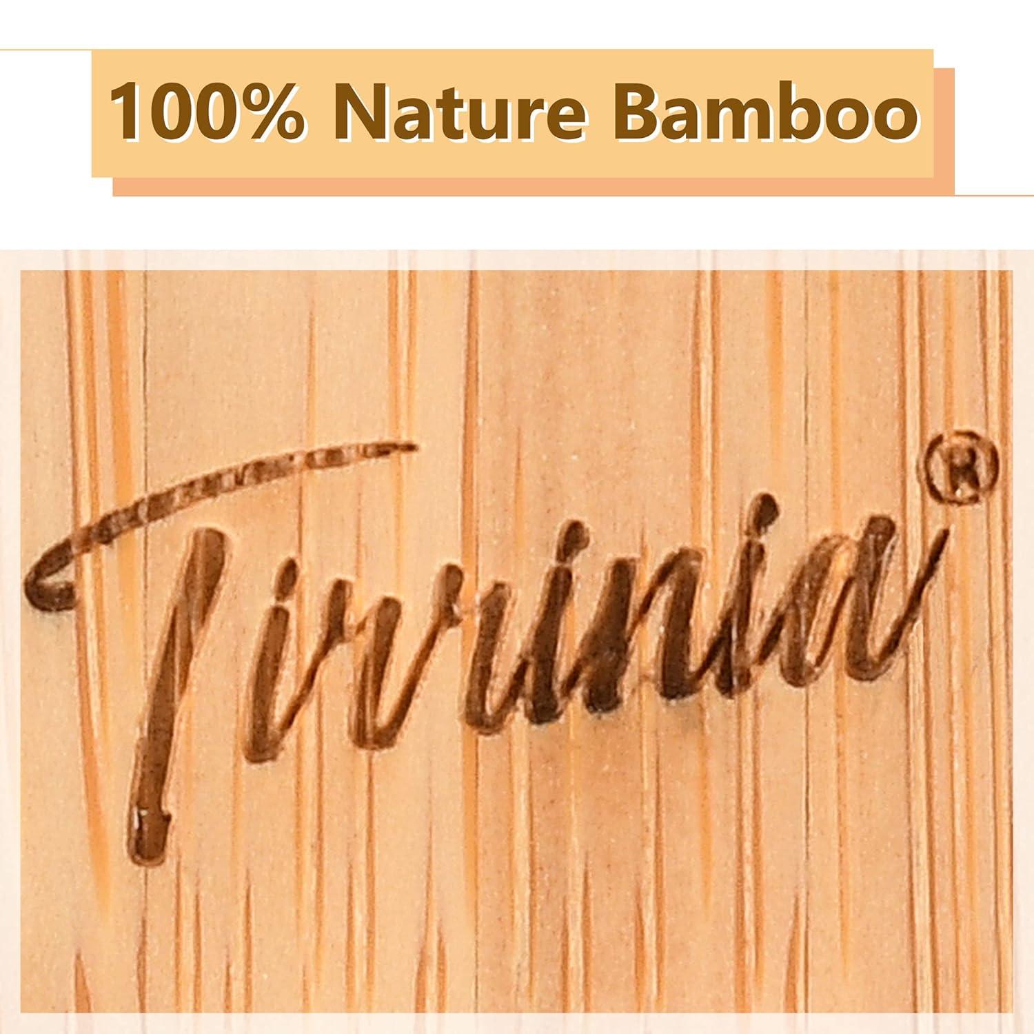 Tirrinia Bamboo Wine Picnic Table, Ideal Wine Lover Gift, Large Folding Portable Outdoor Snack & Cheese Tray for Concerts at Park, Beach