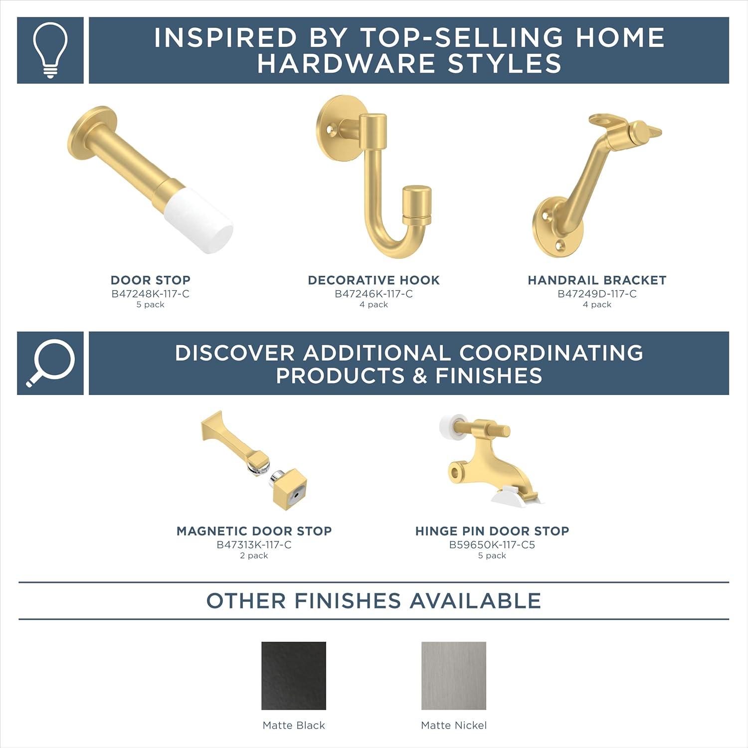 Franklin Brass Bar 3 in. (76 mm) Solid Door Stop (Set of 5)