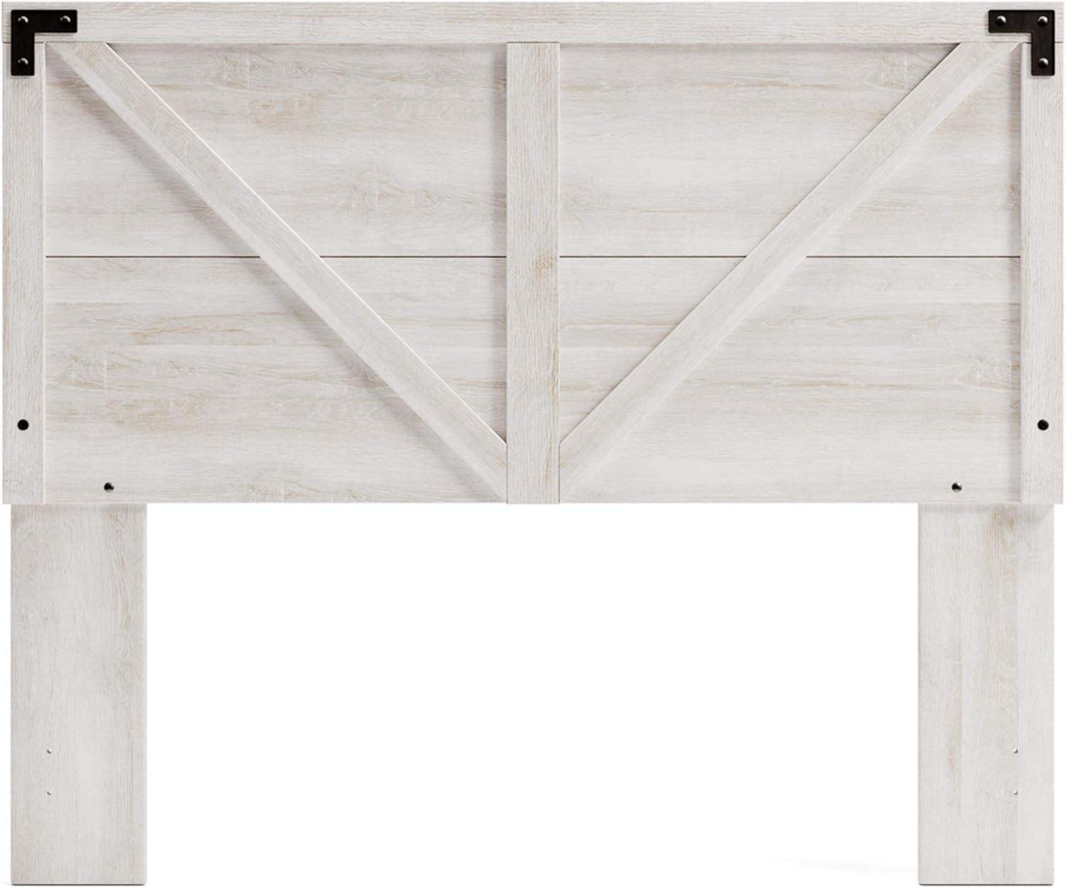 Queen Shawburn Panel Headboard White/Dark Gray - Signature Design by Ashley: Crossbuck Detail, Wood Frame Mounted