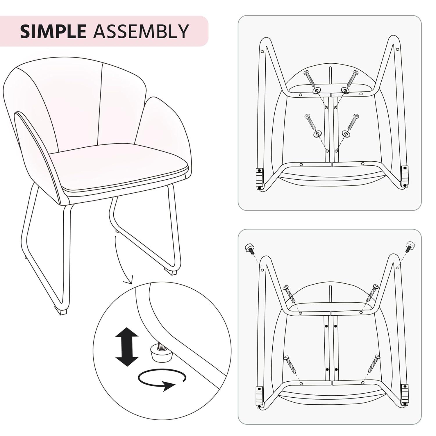 Yaheetech Velvet Armchair Accent Chair with Metal Legs for Living Room/Bedroom, Simple Pink