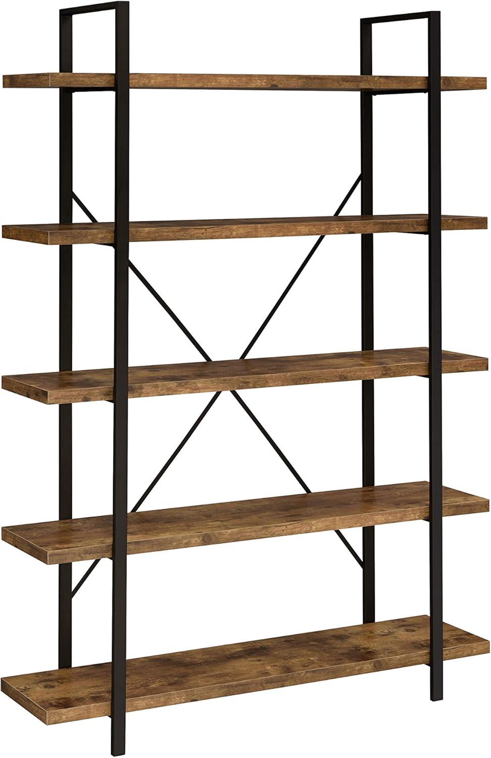 70" Cole 5 Shelf Bookcase with Frame - Coaster