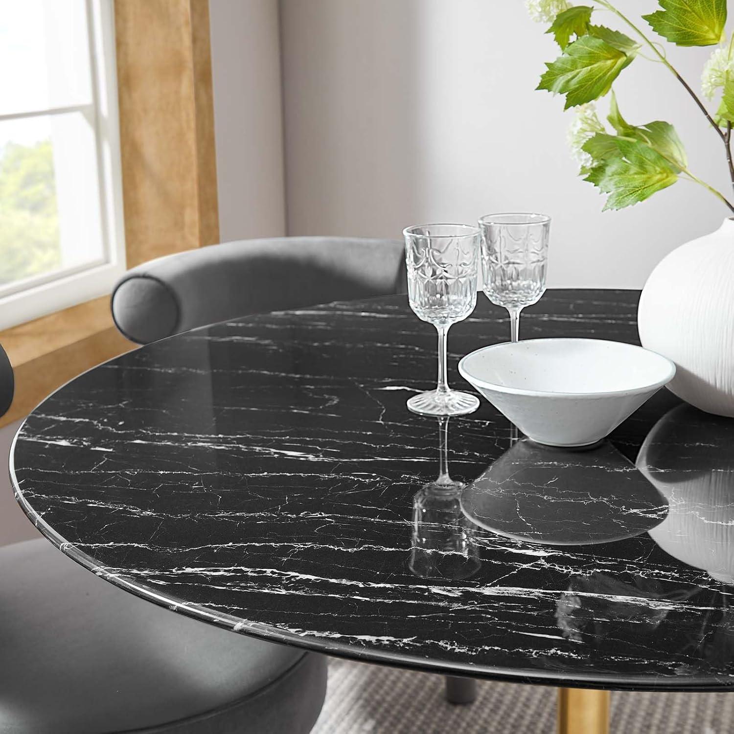 Modway Lippa Bar Table, Artificial Marble Round Top, by Modway | Wayfair