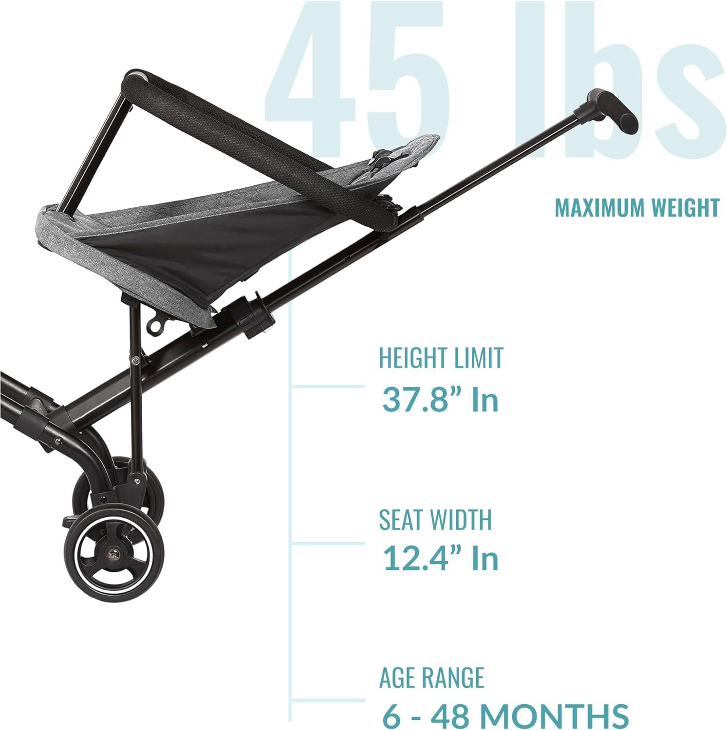 Dream On Me Coast Rider Travel Stroller Lightweight Stroller Compact Portable Vacation Friendly Stroller, Gray