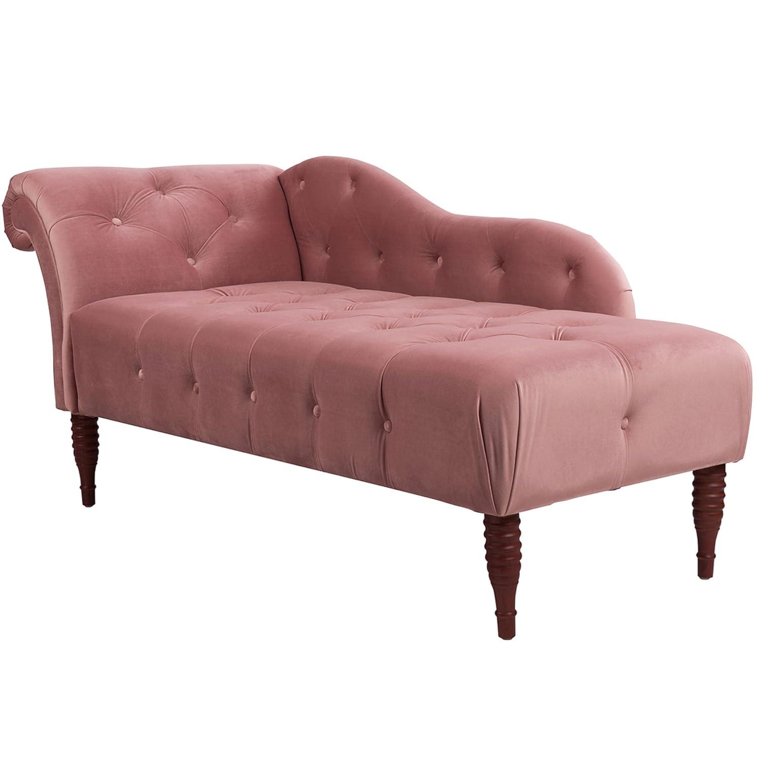 Samuel Tufted Roll Arm Chaise Lounge Ash Rose