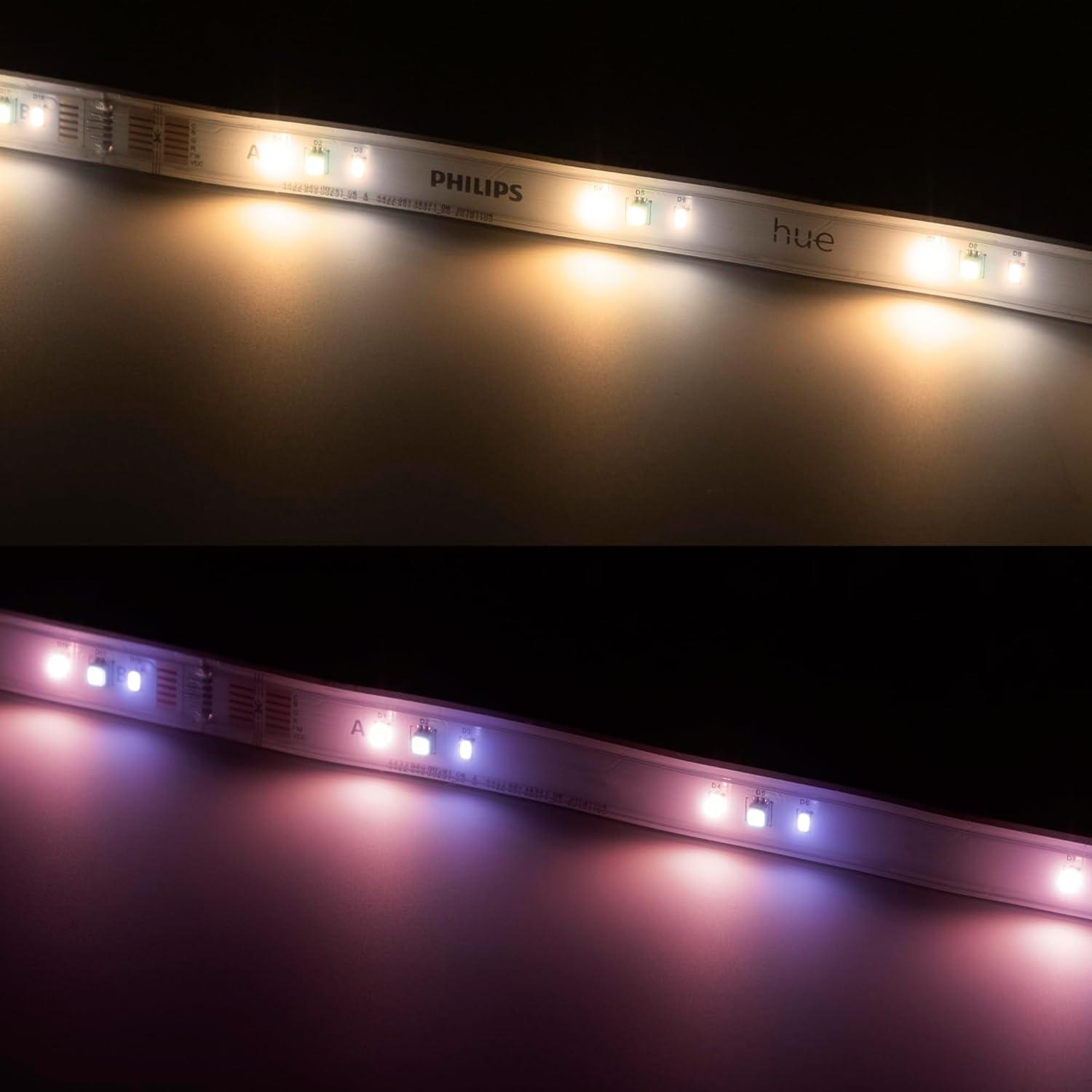 Philips Hue White and Color Ambiance Bluetooth-enabled Lightstrip Extension: LED, Multicolored, Indoor, Plastic, 16M Settings
