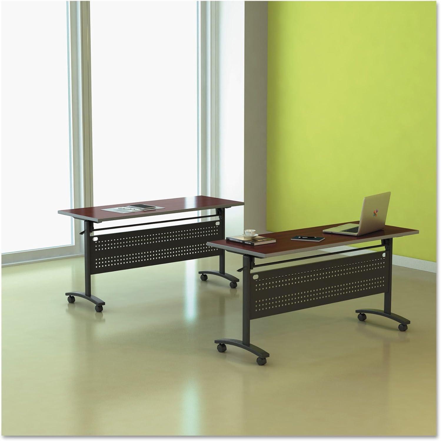 Alera Reversible Laminate Table Top, Rectangular, 59 1/2w X 23 5/8,med Cherry/mahogany