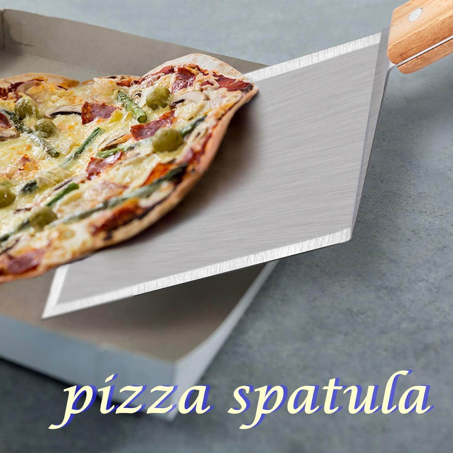 Metal Spatula Set of 2, Leonyo Stainless Steel Griddle Hamburger Spatula, as Barbecue Turner Grilling BBQ Griddle Accessories, Triple Rivets & 2 x S Hook, Heavy Duty & Easy Press