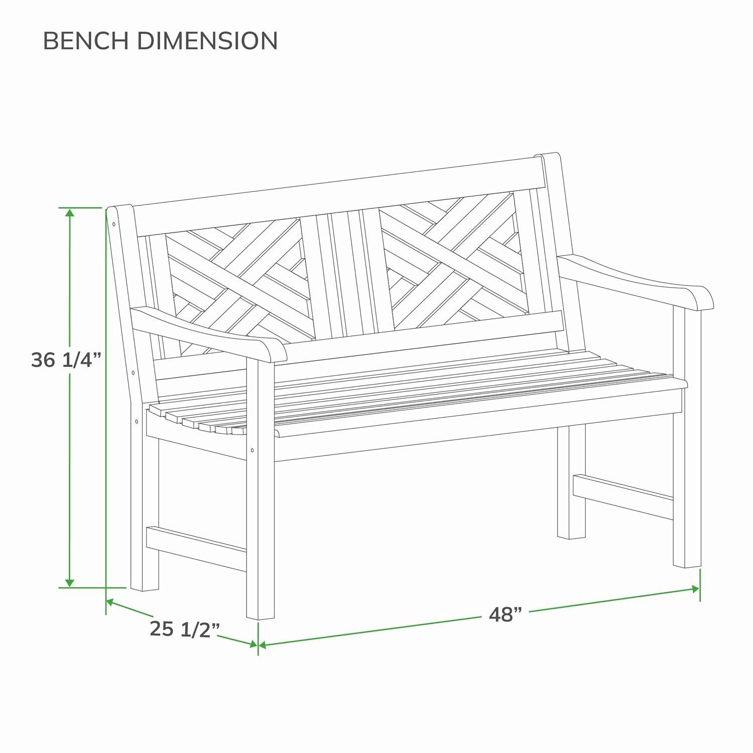 Cambridge Casual Willem Outdoor Teak Bench - Gray
