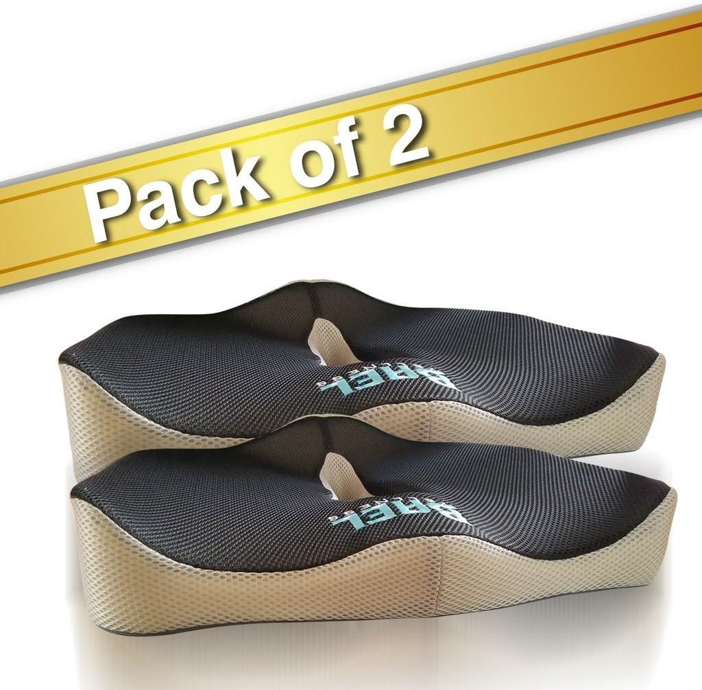 Premium Black and Beige Orthopedic Seat Cushion Pack for Pain Relief